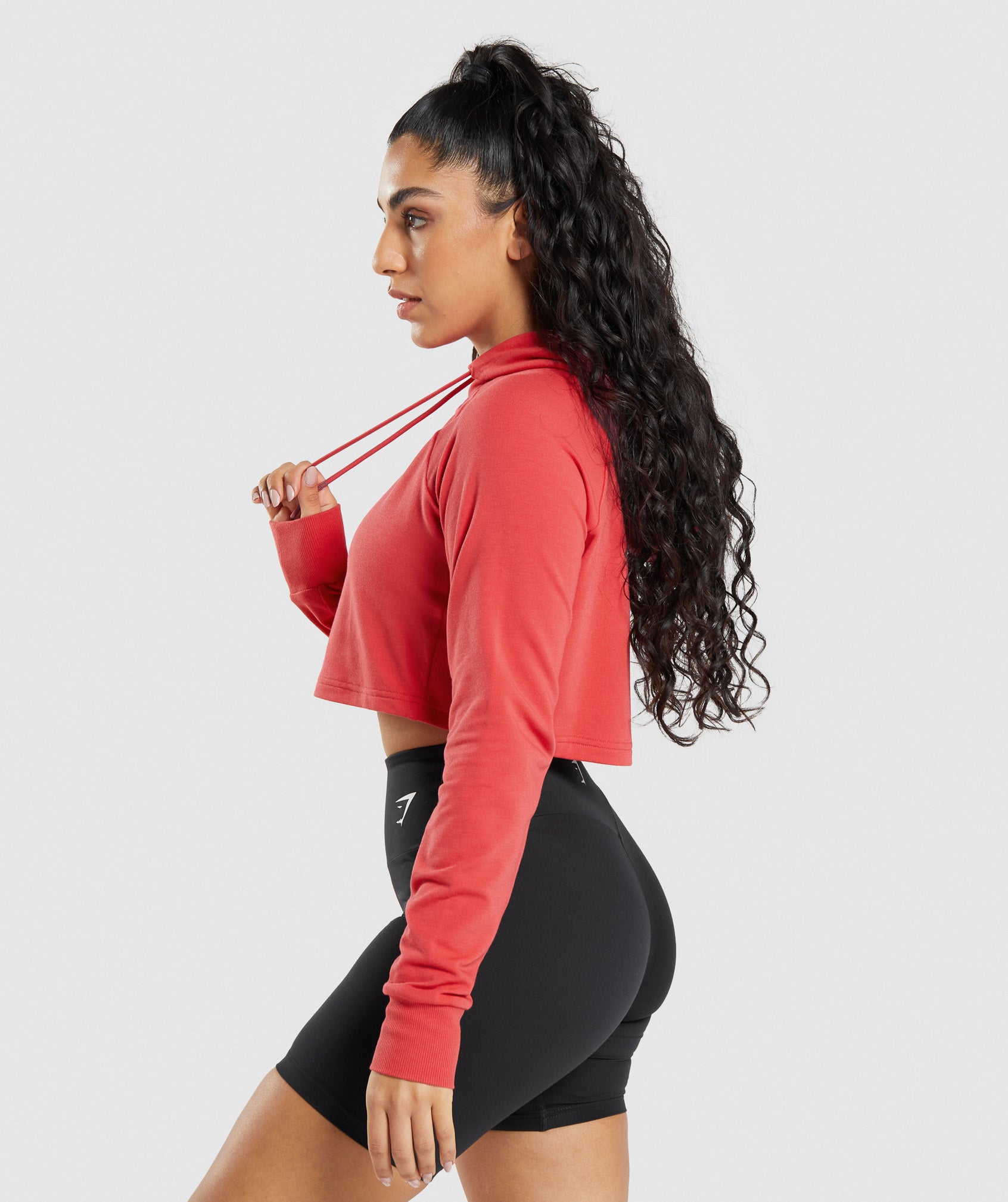 Training Cropped Hoodie in Ruby Red - view 3