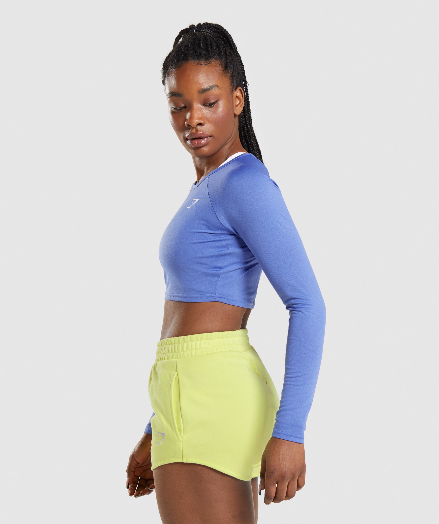 Gymshark Whitney Simmons Long Sleeve Crop Top Beautiful Blue Small S BNWT