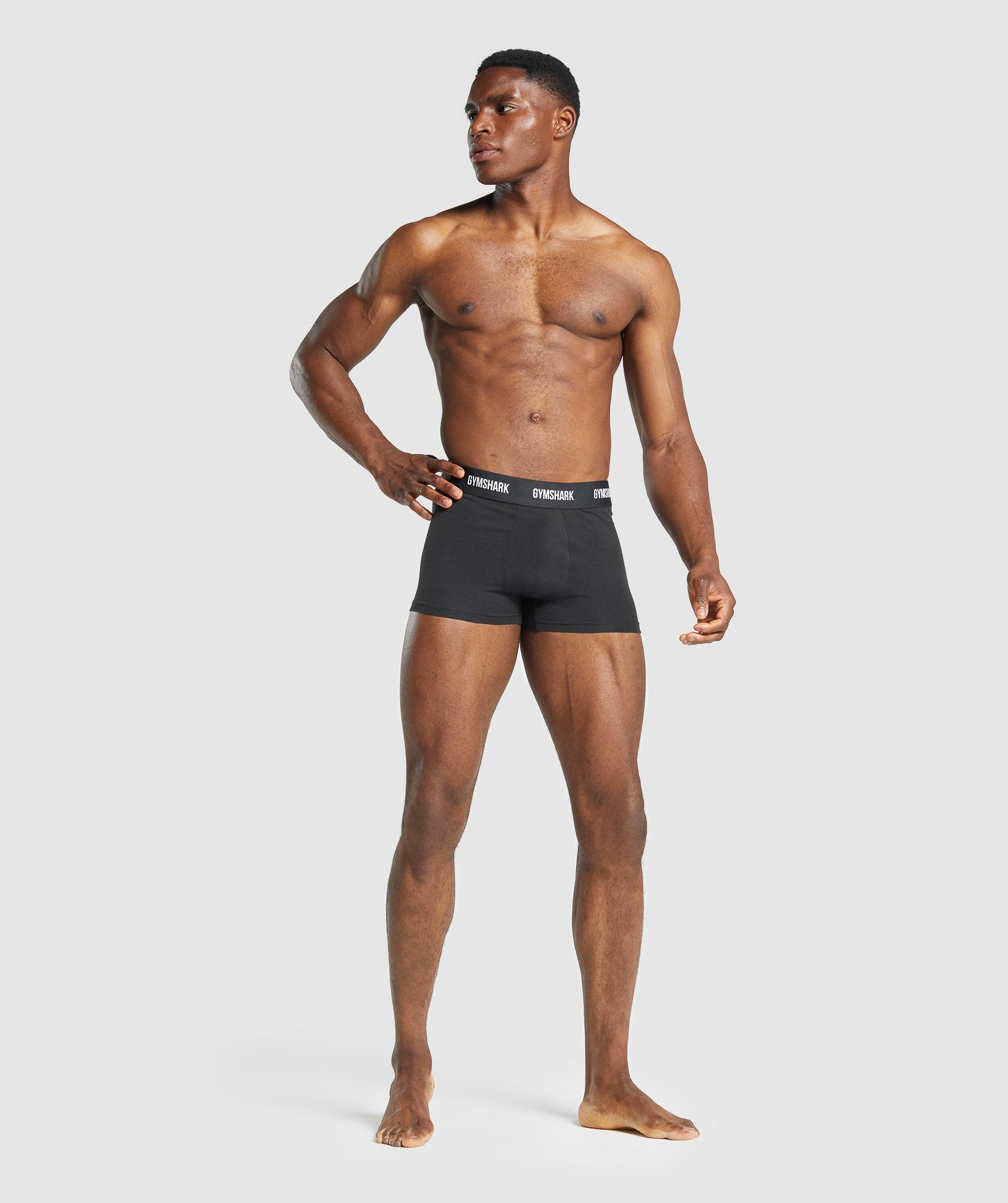Gymshark Men's Sports Tech Boxers 3 Pack, Black / Core Green / Black, Small