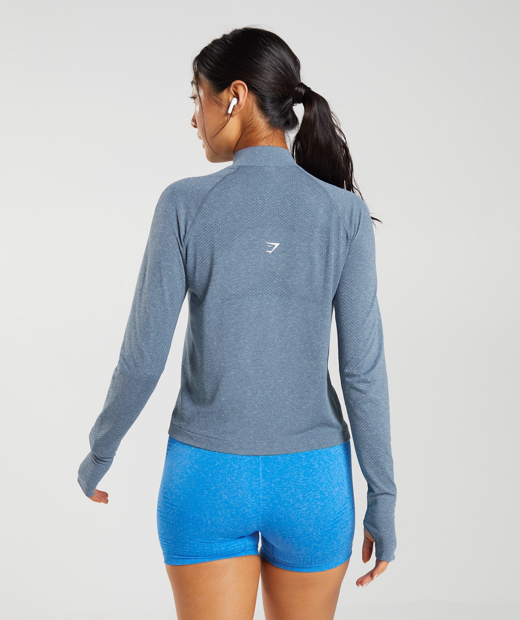 Vital Seamless 2.0 1/4 Track Top in Evening Blue Marl