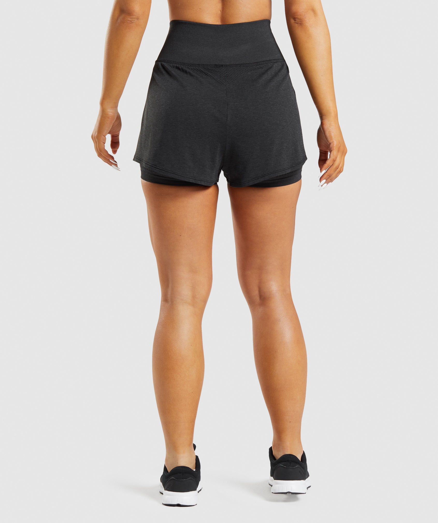 Gymshark, Shorts, Nwt Womens Size Medium Black Marbl Vital Seamless 2  Gymshark Shorts
