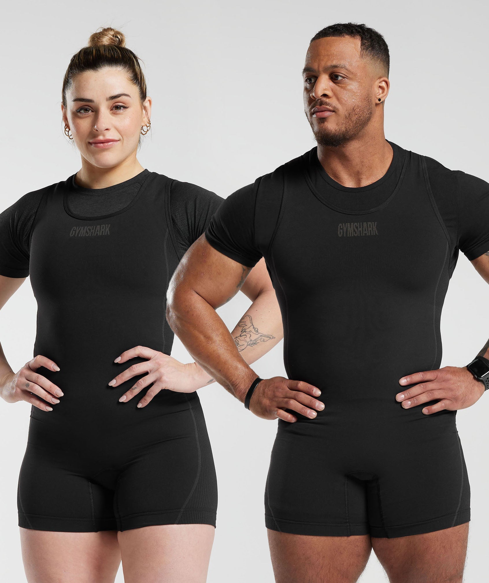 Seamless Singlet in Black/Charcoal Grey