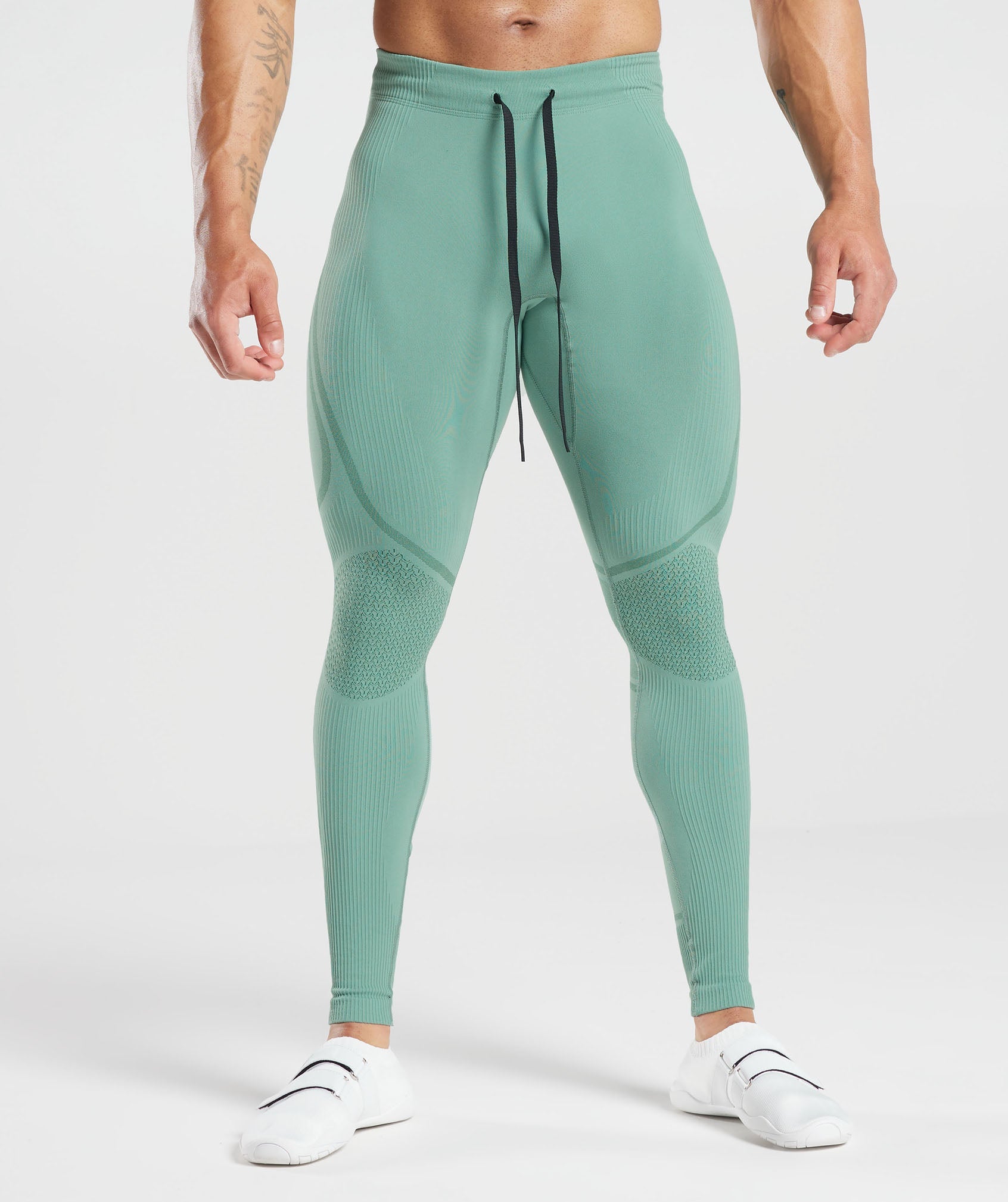 315 Seamless Tights in Ink Teal/Jewel Green