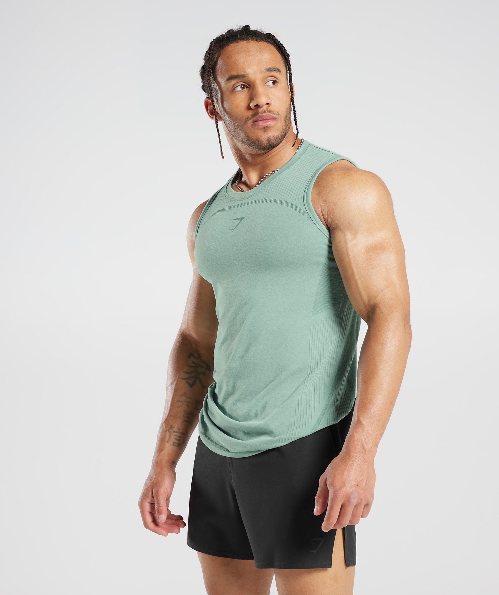 315 Seamless Tank in Frost Teal/Ink Teal - view 3