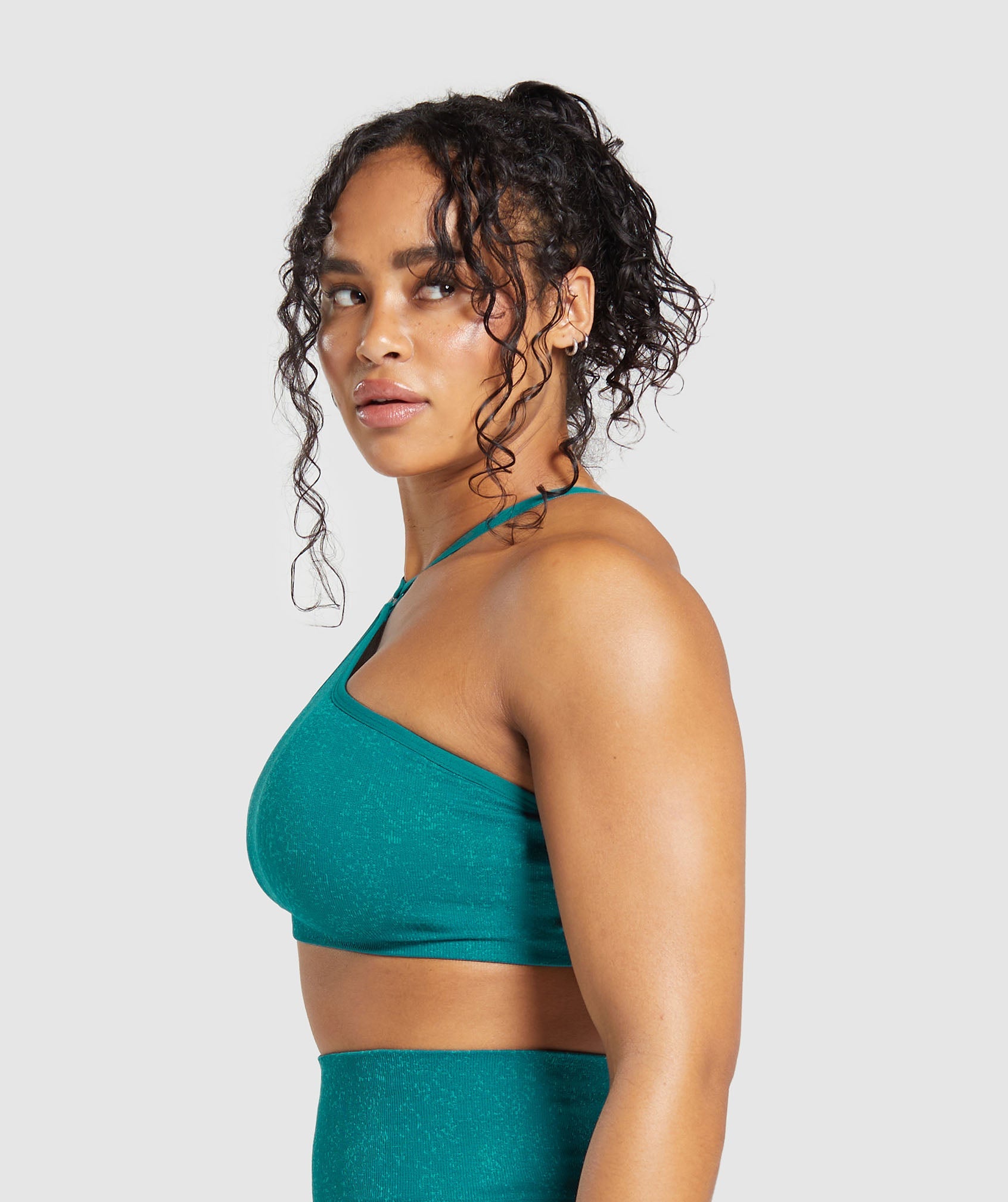 Adapt Fleck Seamless Halterneck Bralette- Ocean Teal/Artificial Teal in null - view 3