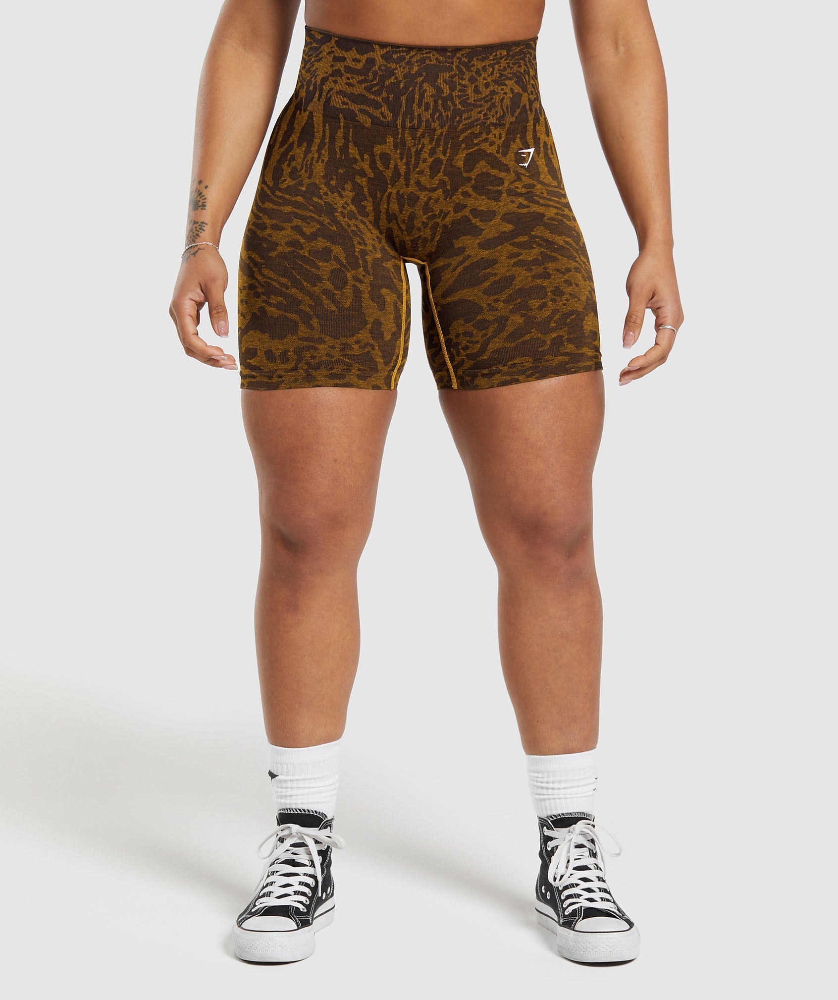 Adapt Safari Tight Shorts in Archive Brown/Burnt Yellow