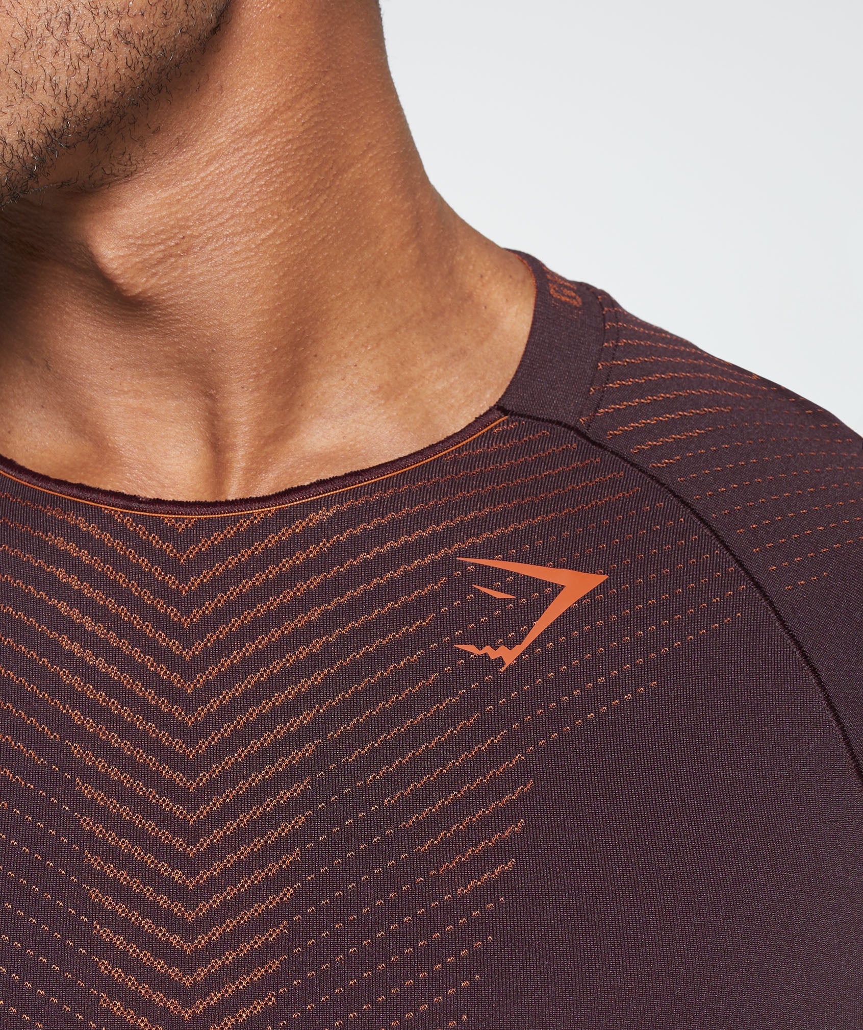 Apex Seamless T-Shirt in Plum Brown/Rust Orange - view 5