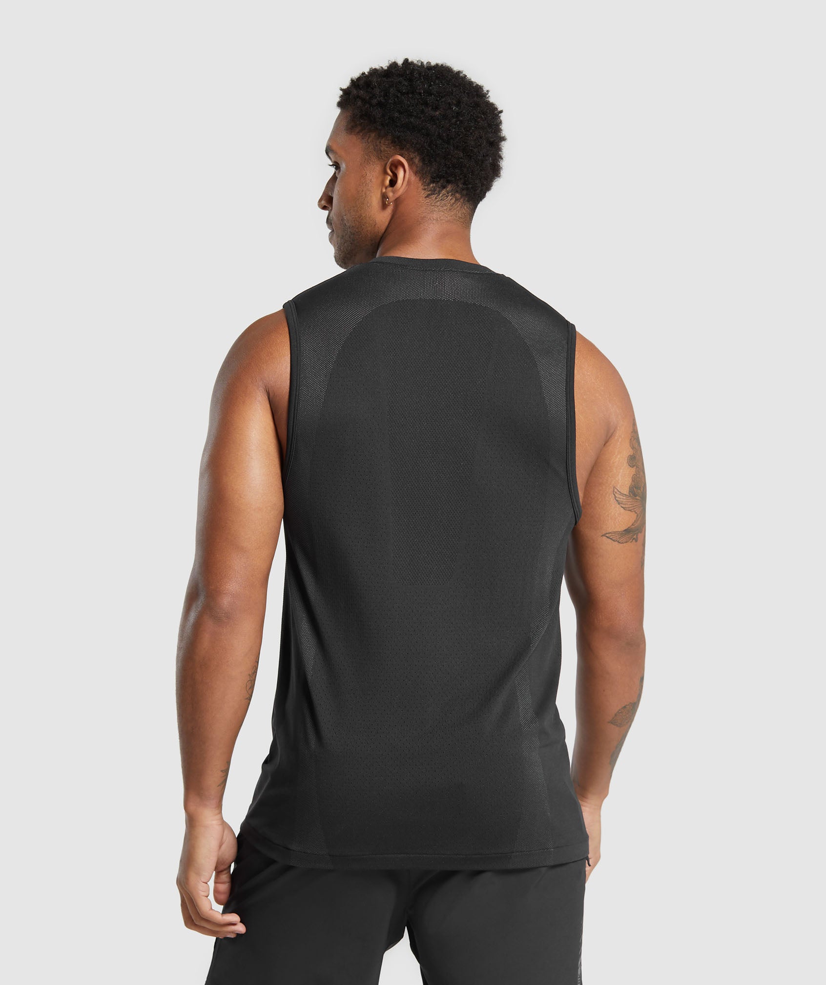 Apex Seamless Tank in Black/Dark Grey - view 2