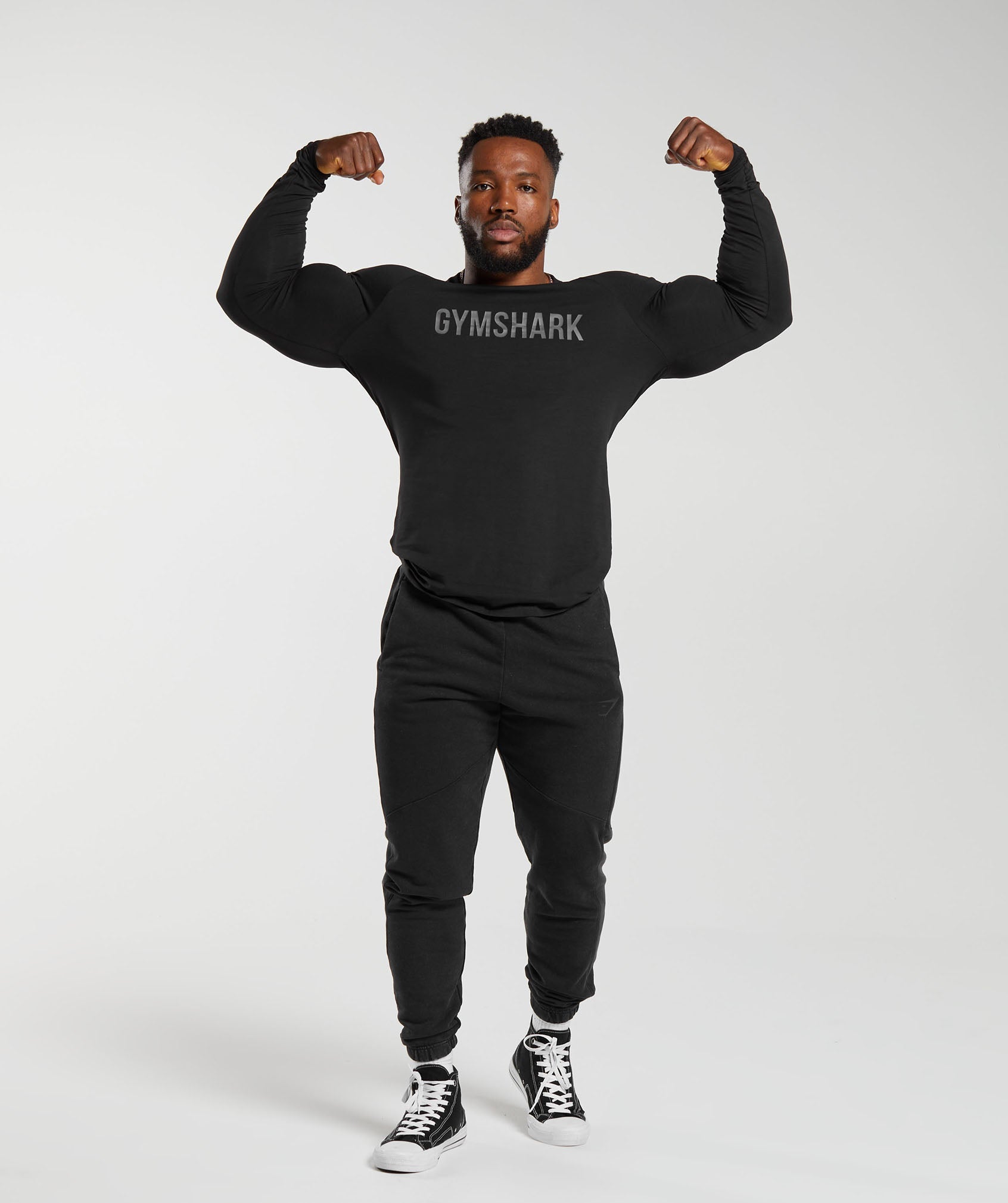 Apollo Long Sleeve T-Shirt in Black/Silhouette Grey - view 4