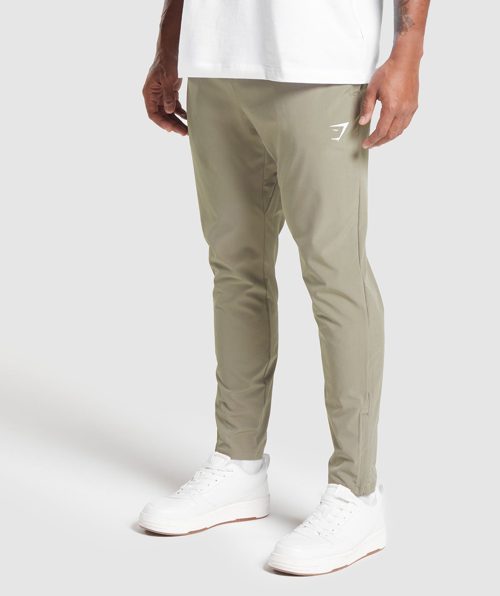 Arrival Woven Joggers in Linen Brown - view 3