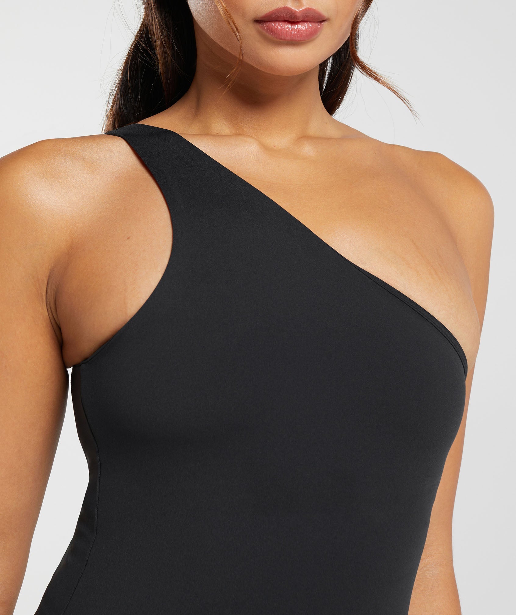 Asymmetric Tank With Shelf in Black - view 5