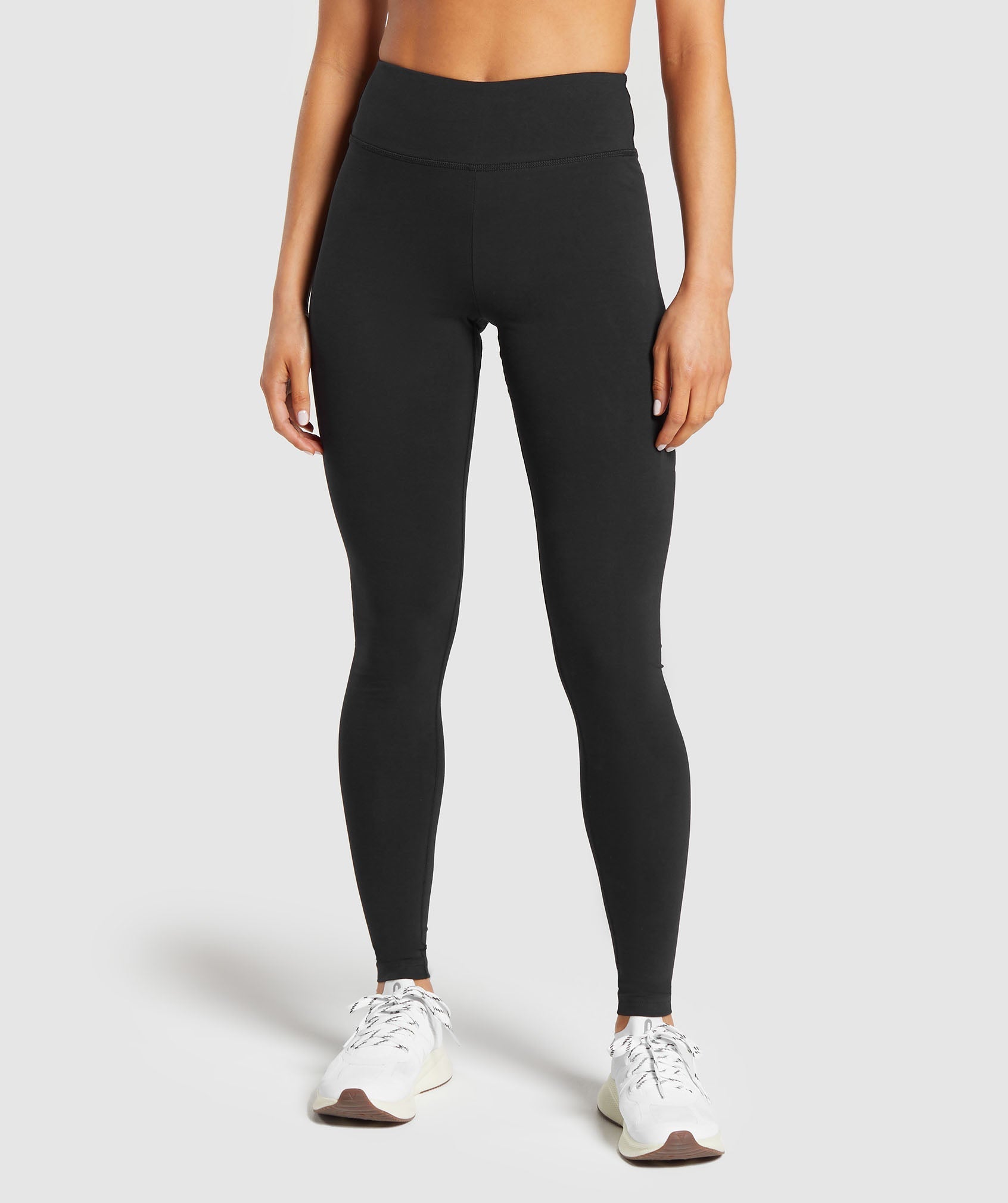 Block Cotton Leggings in Black - view 2