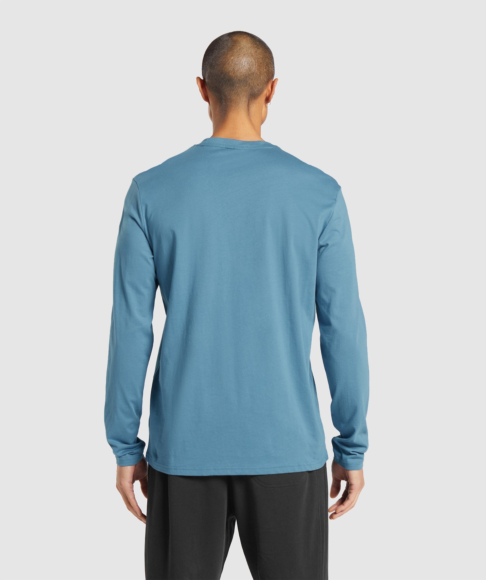 Crest Long Sleeve T-Shirt in Faded Blue - view 2