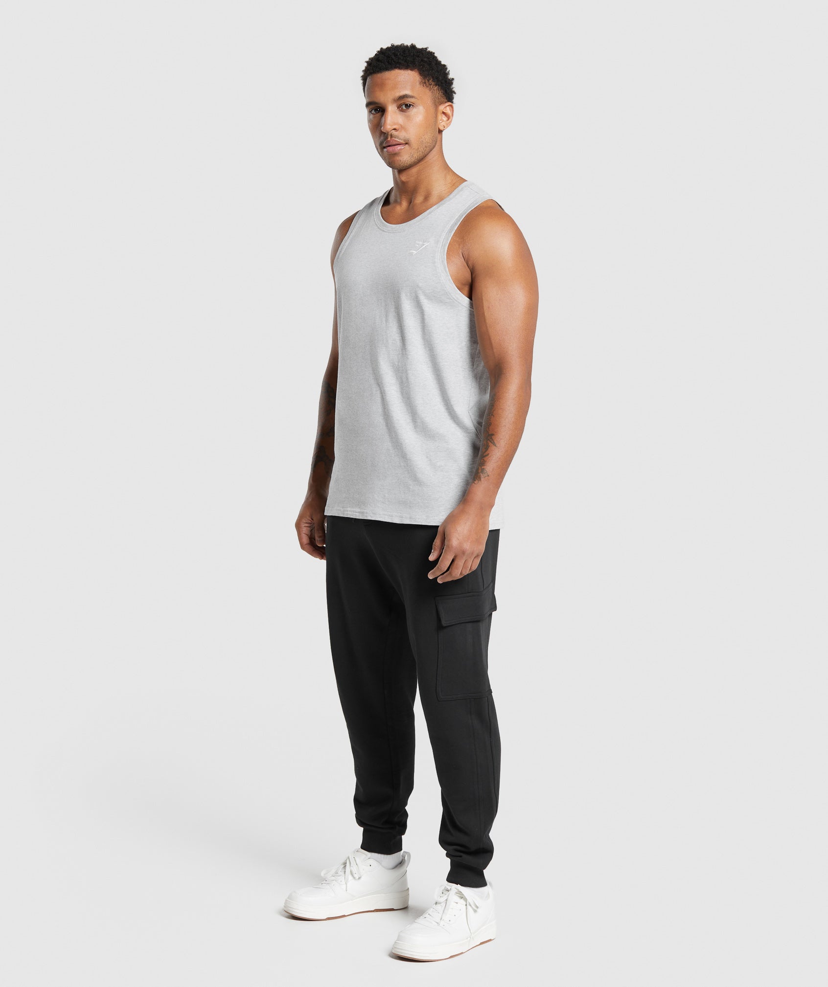 Crest Tank in Light Grey Core Marl - view 4