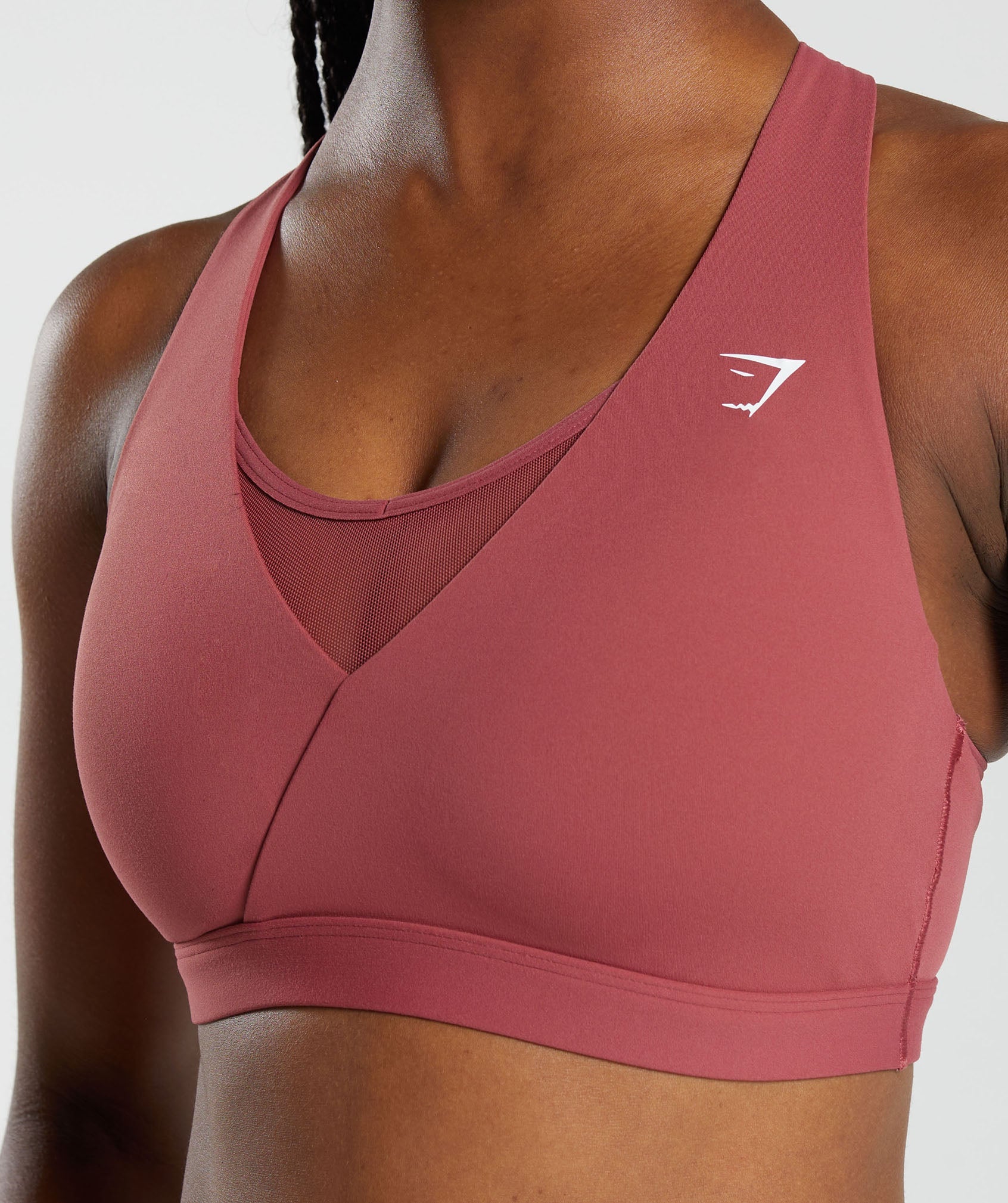 Crossover Sports Bra in Soft Berry - view 5