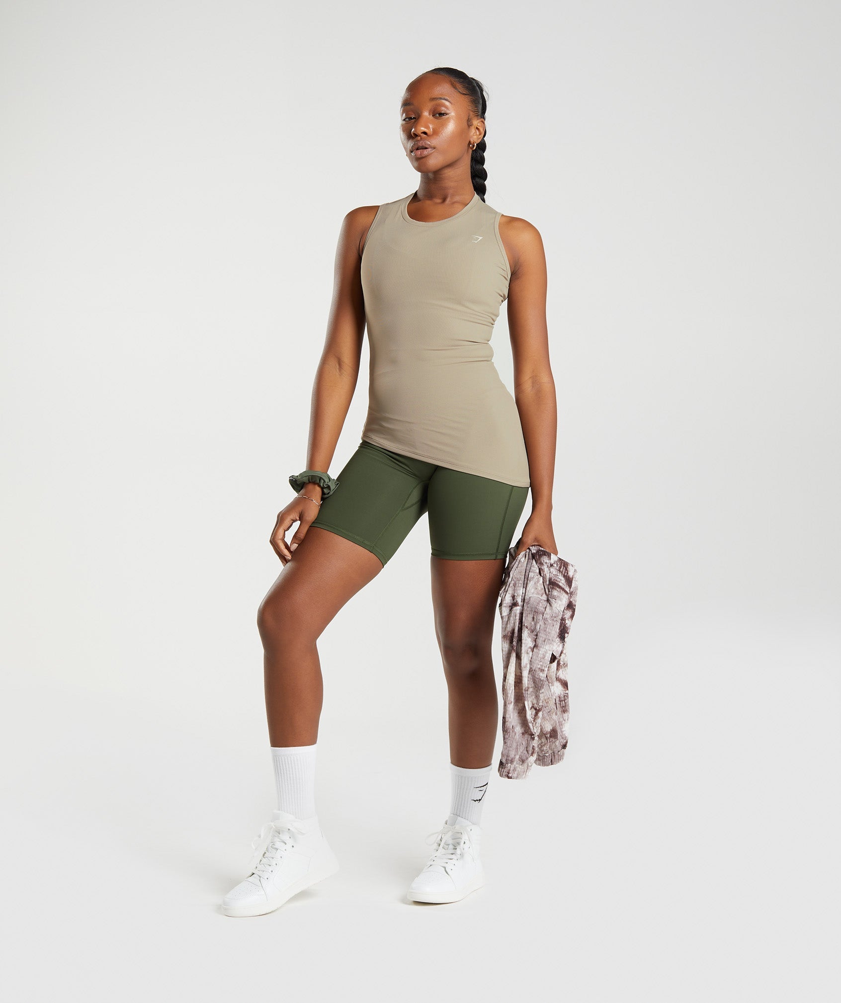 Elevate Asymmetric Tank in Cement Brown