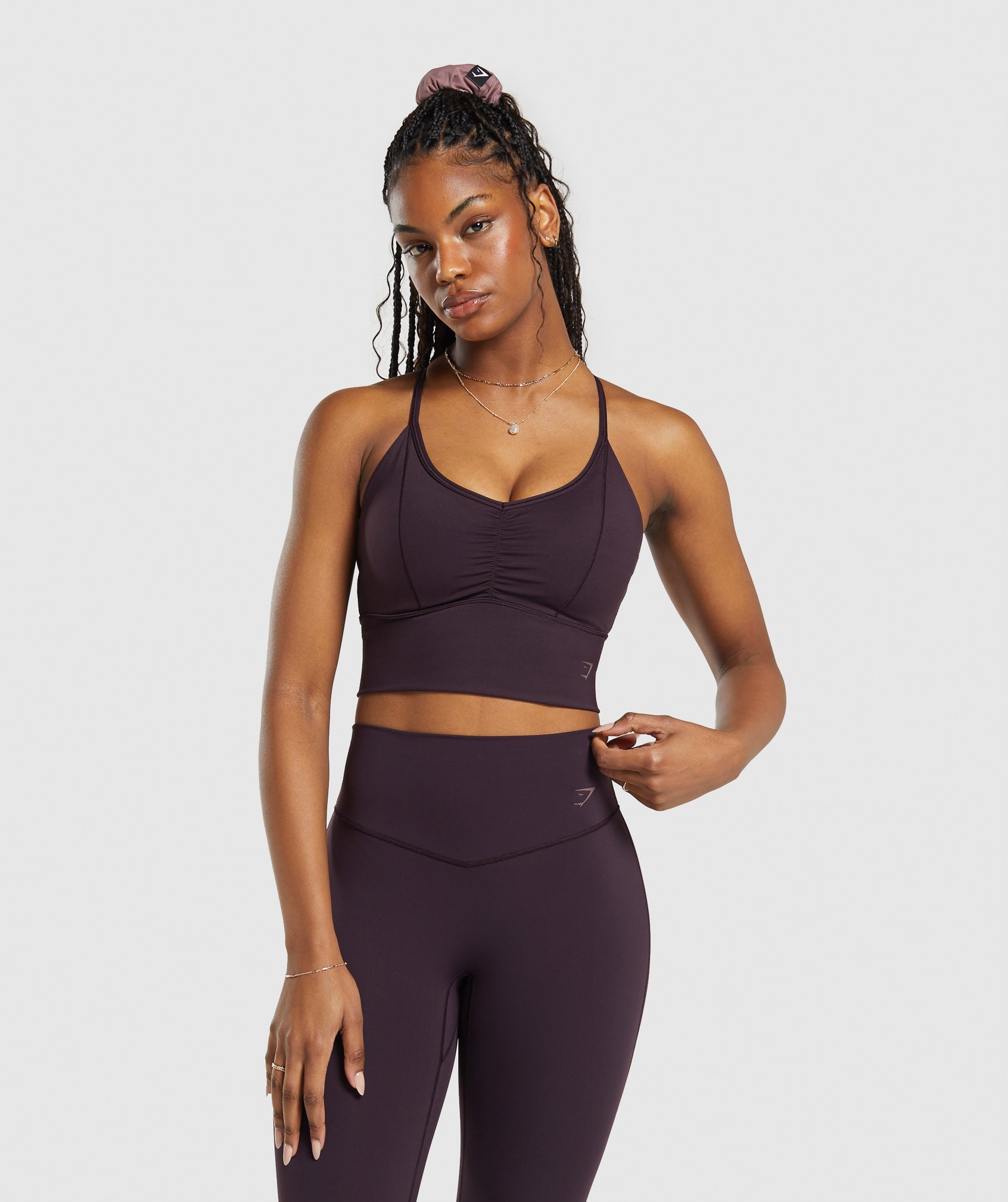 Elevate Longline Sports Bra in Plum Brown