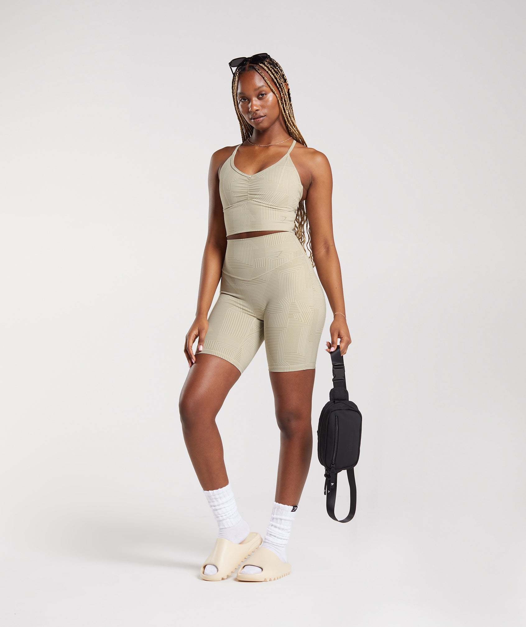 Elevate Longline Sports Bra in Sandy Brown