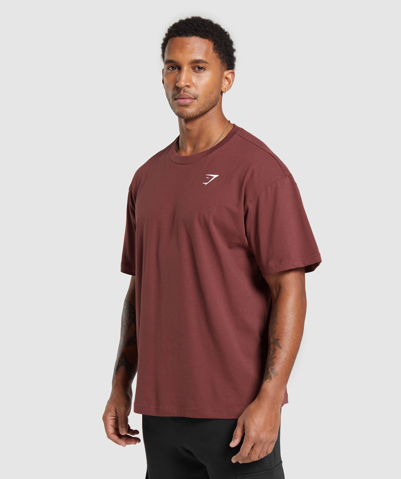 Essential Oversized T-Shirt in Burgundy Brown - view 3