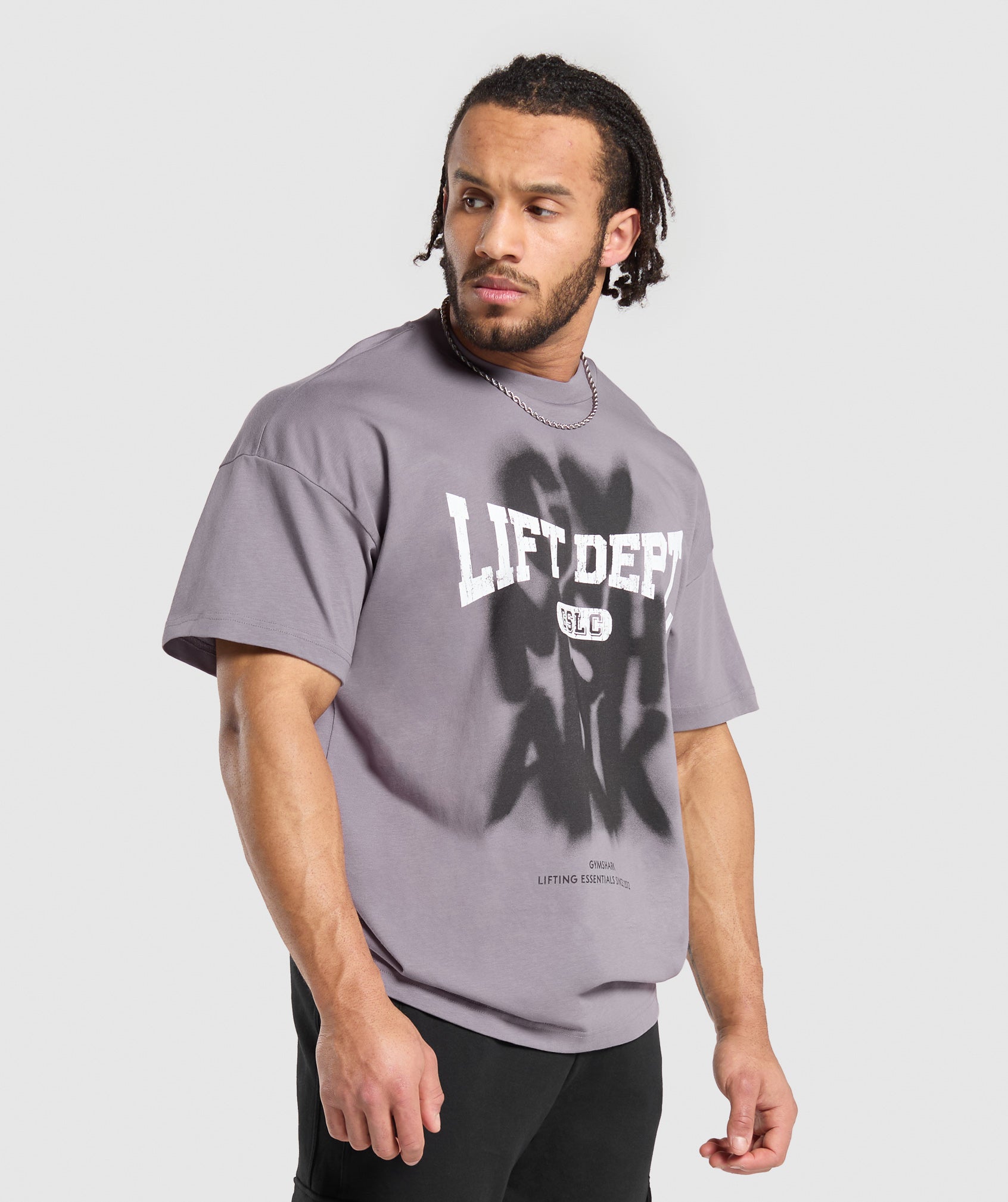 Lifting Dept Graffiti T-Shirt in Fog Purple - view 4