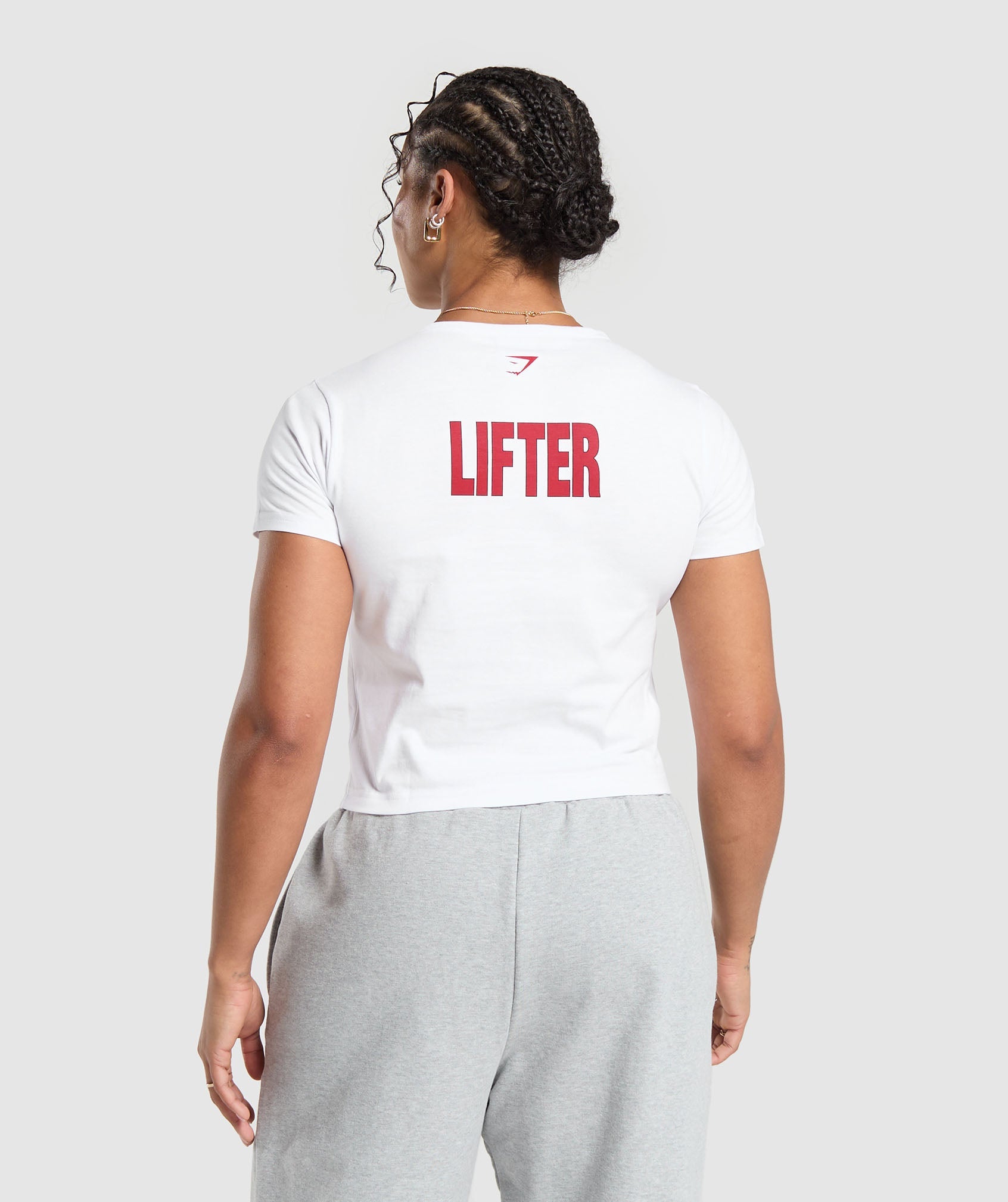 Strong Lifter Baby Tee in White - view 2