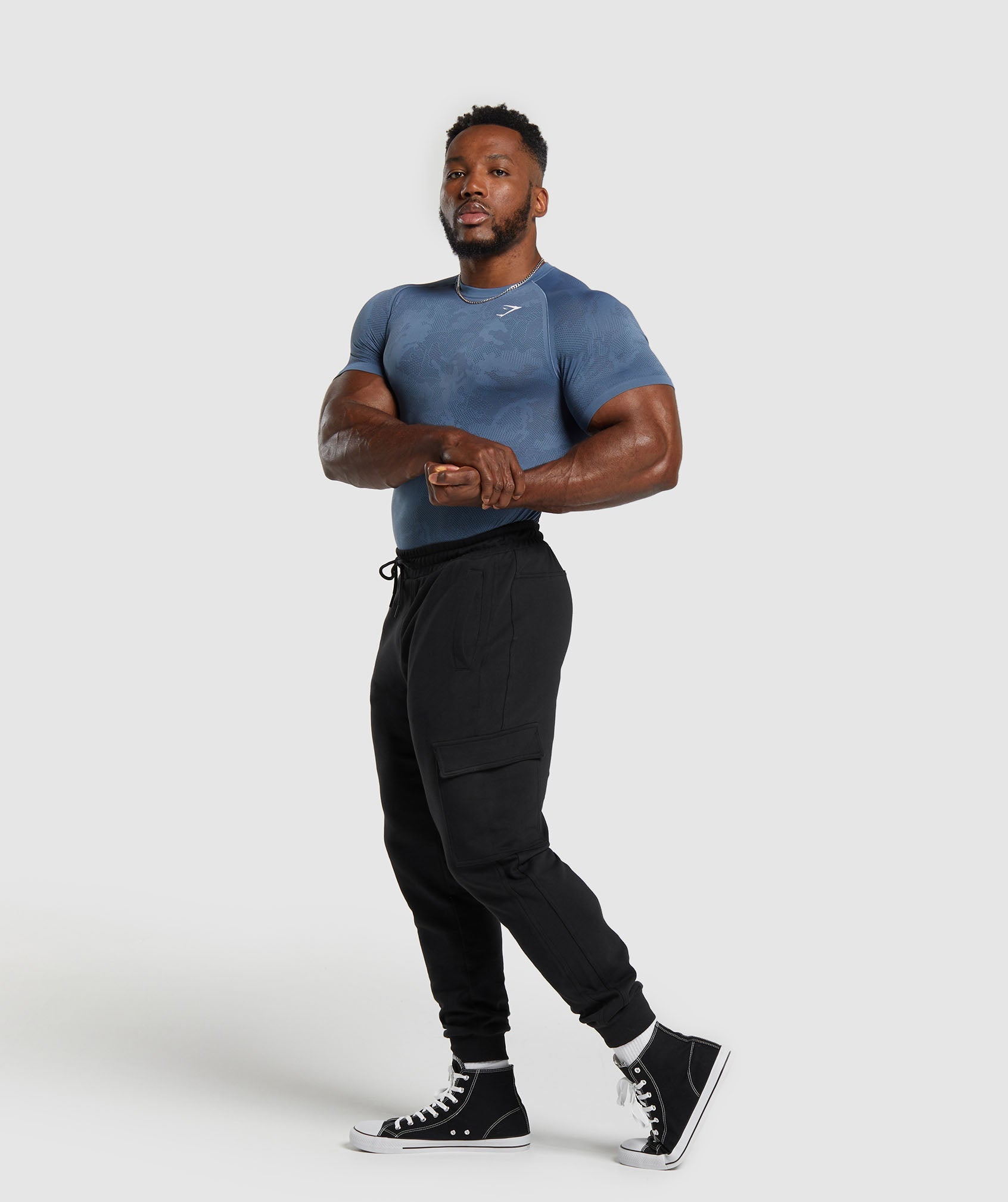 Geo Seamless T-Shirt in Faded Blue/Titanium Blue - view 4