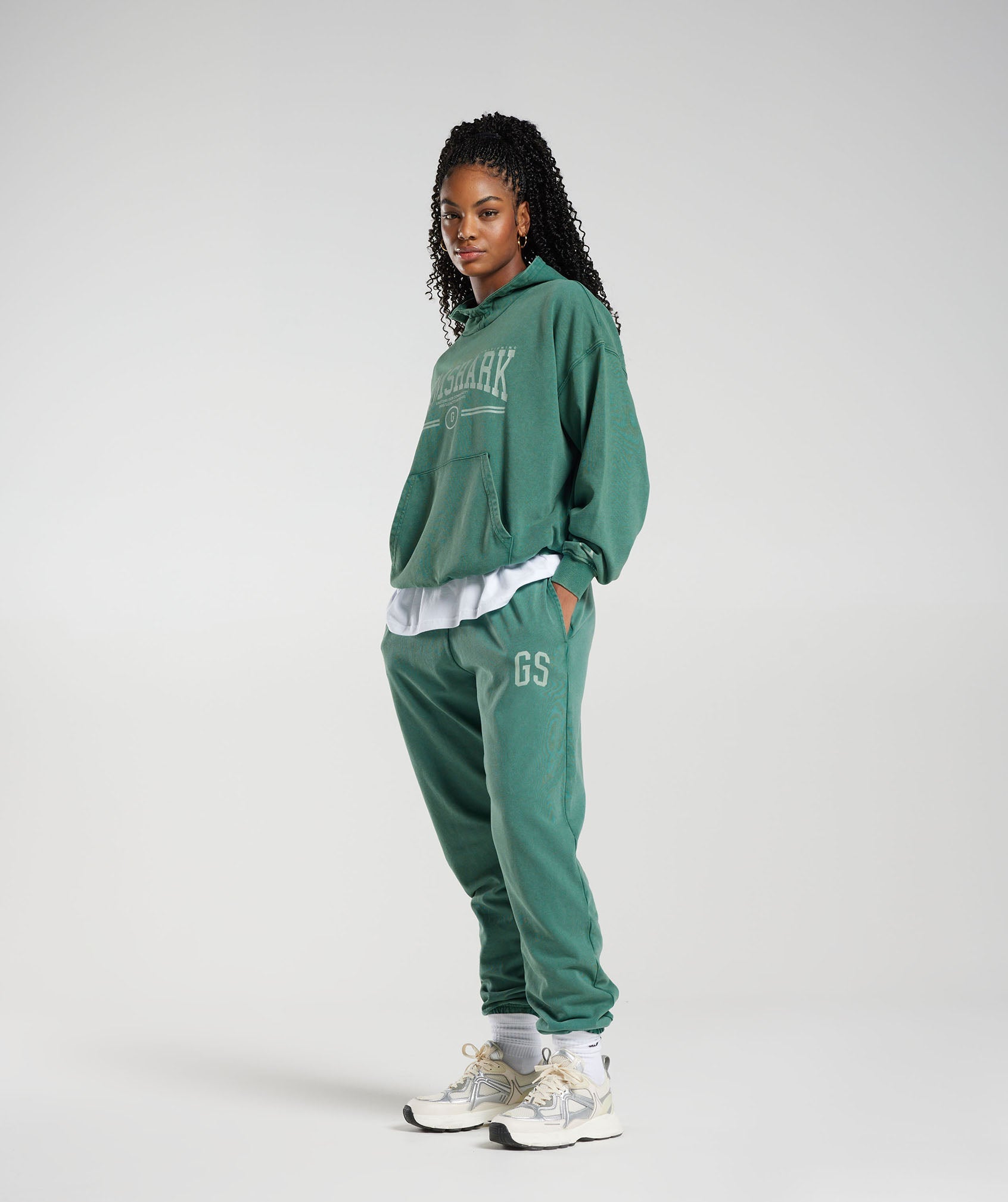 Collegiate Oversized Hoodie in Ink Teal