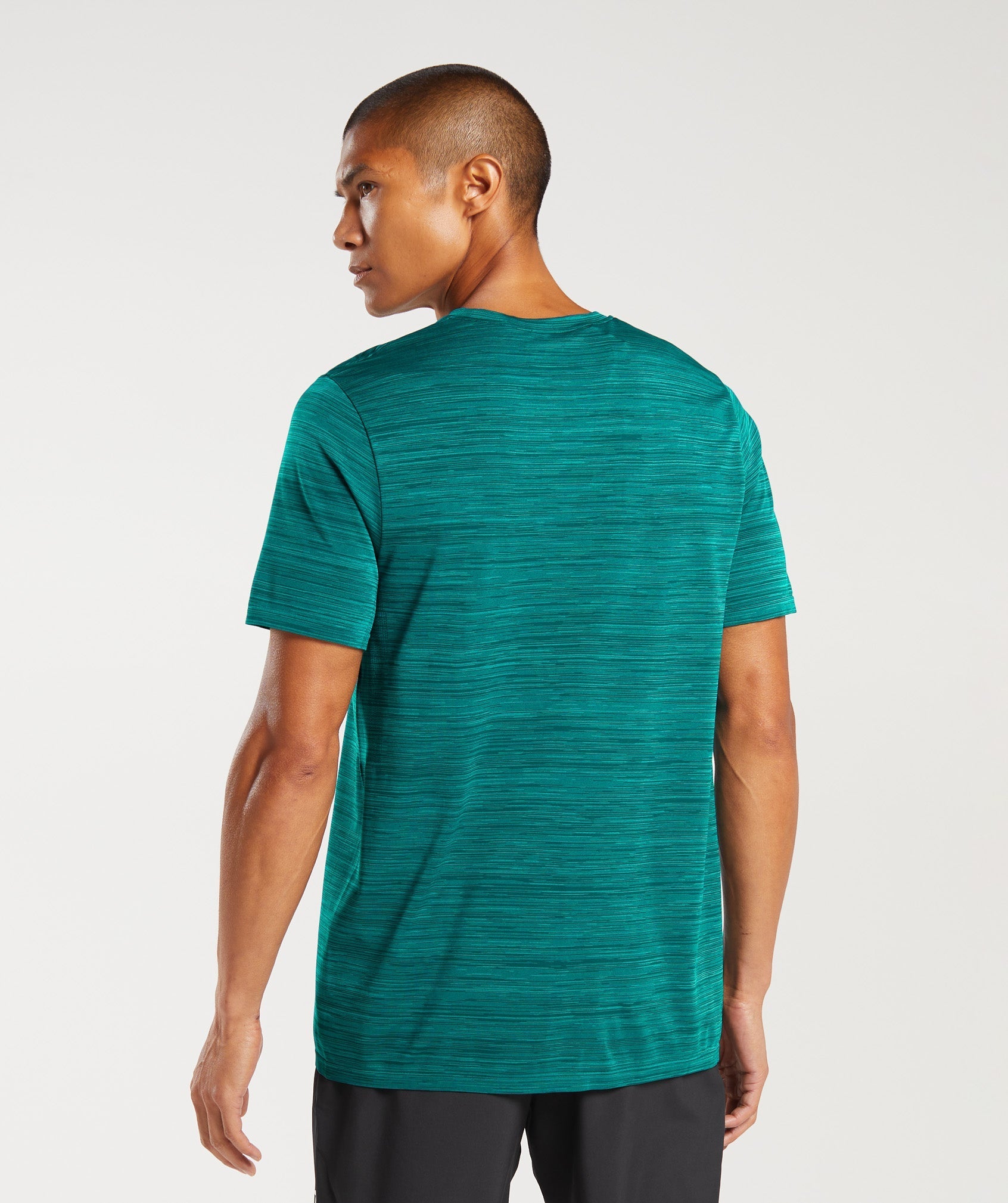 Heather Seamless T-Shirt in Deep Teal/Seafoam Blue Marl - view 2