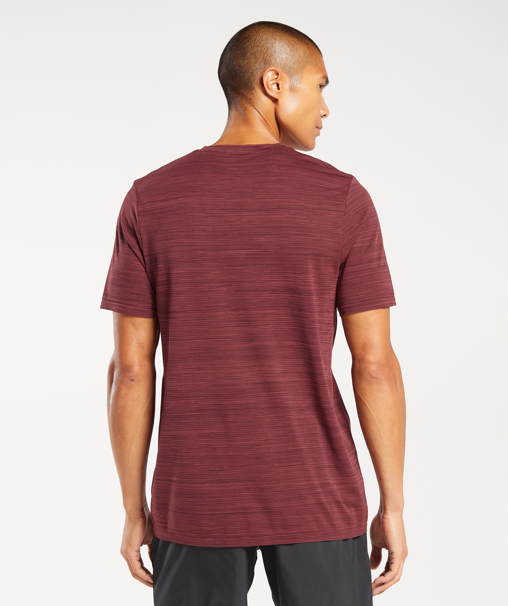 Heather Seamless T-Shirt in Rich Maroon/Washed Burgundy Marl - view 2