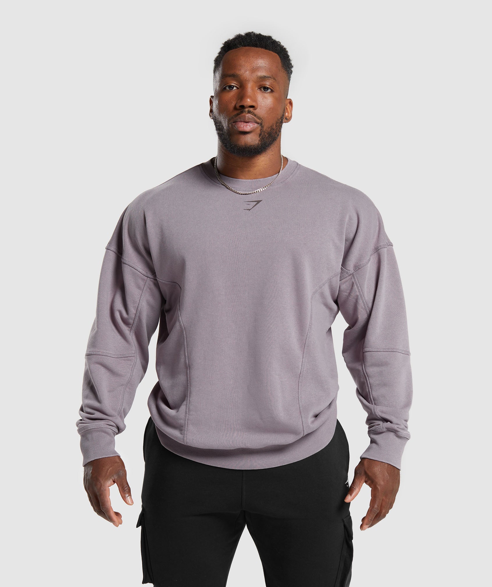Heritage Washed Crew in Fog Purple - view 2