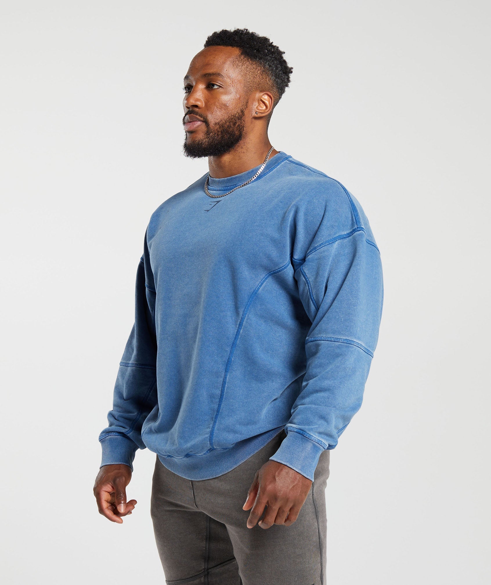 Heritage Washed Crew in Vintage Blue - view 3