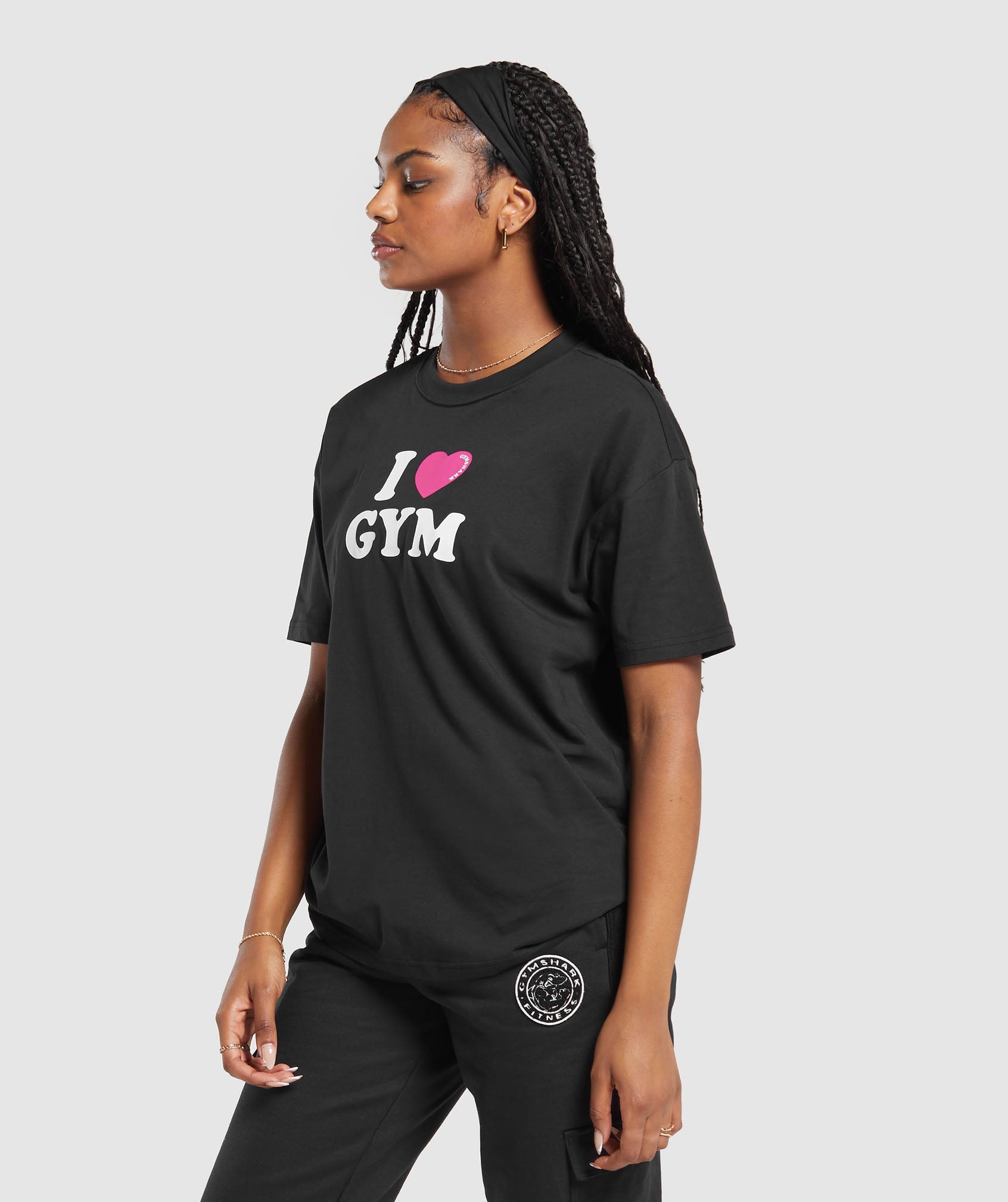 I Heart Gym Oversized T-Shirt in Black - view 3