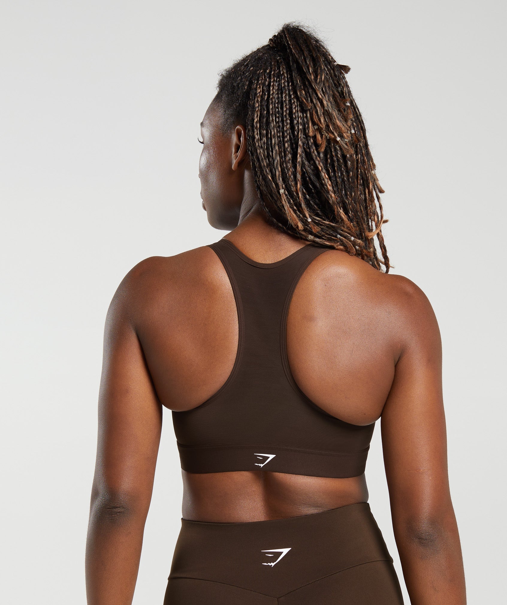 Lightweight High Support Sports Bra in Shadow Brown - view 2