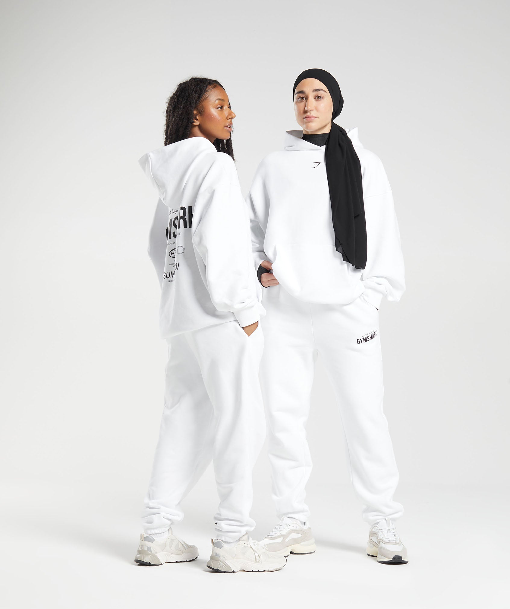 GS x Leana Deeb Oversized Hoodie in White - view 4