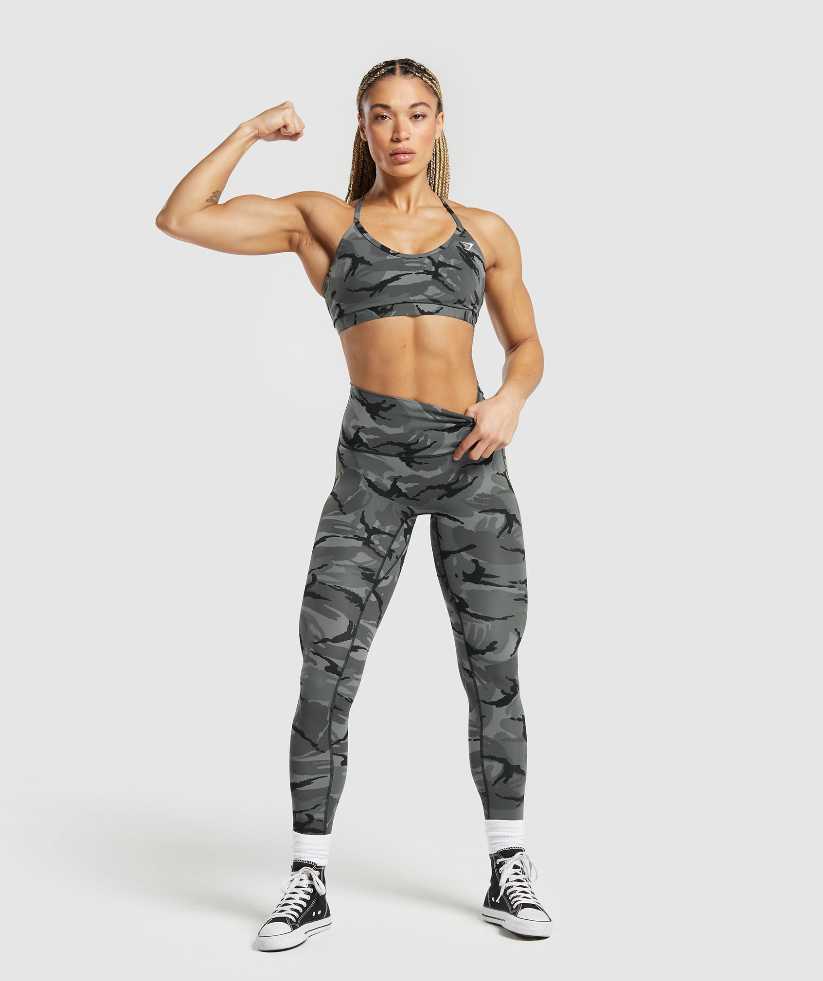 Legacy Printed Regular Leggings in Pitch Grey - view 4