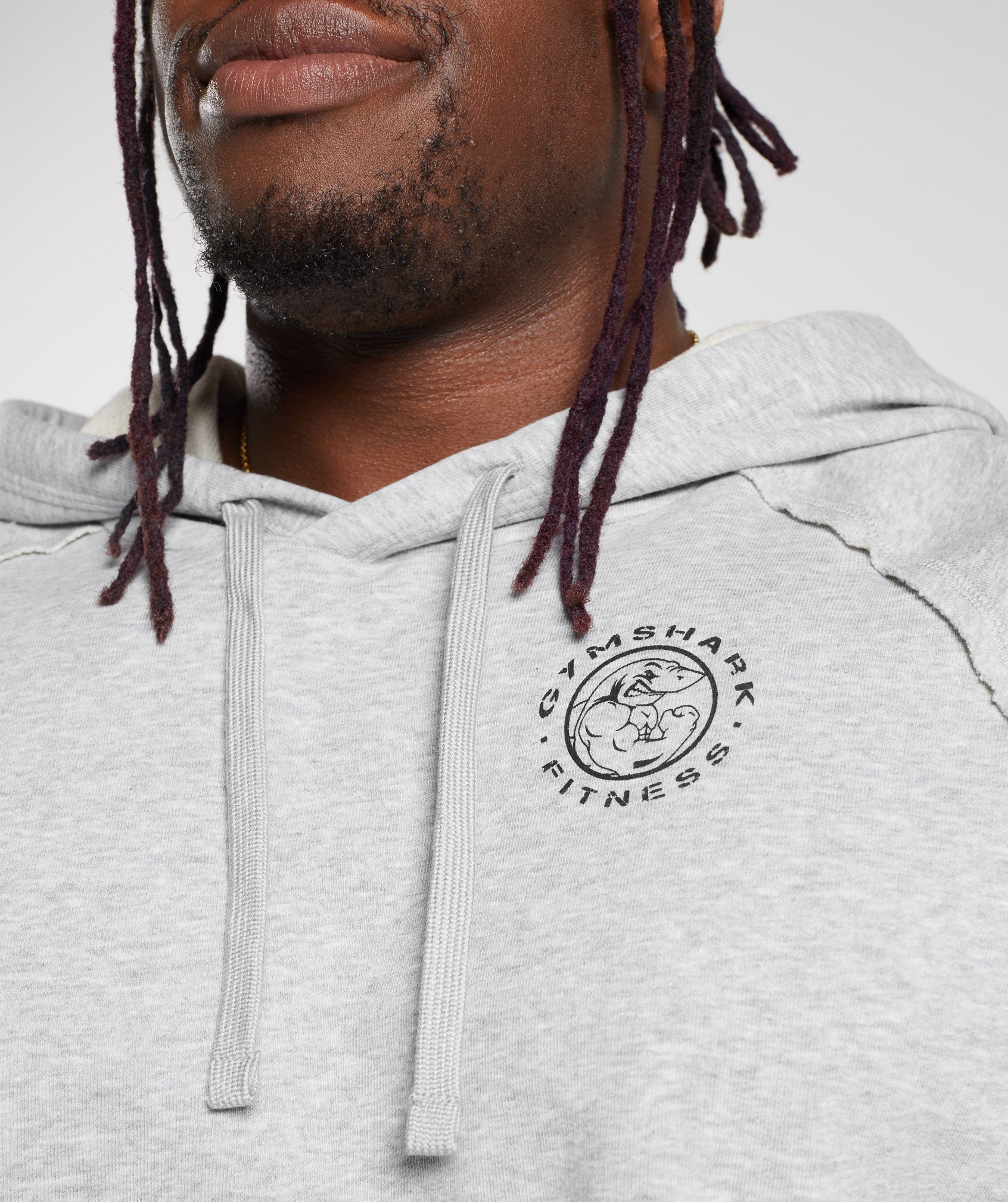 Legacy Short Sleeve Crop Hoodie in Light Grey Marl - view 5