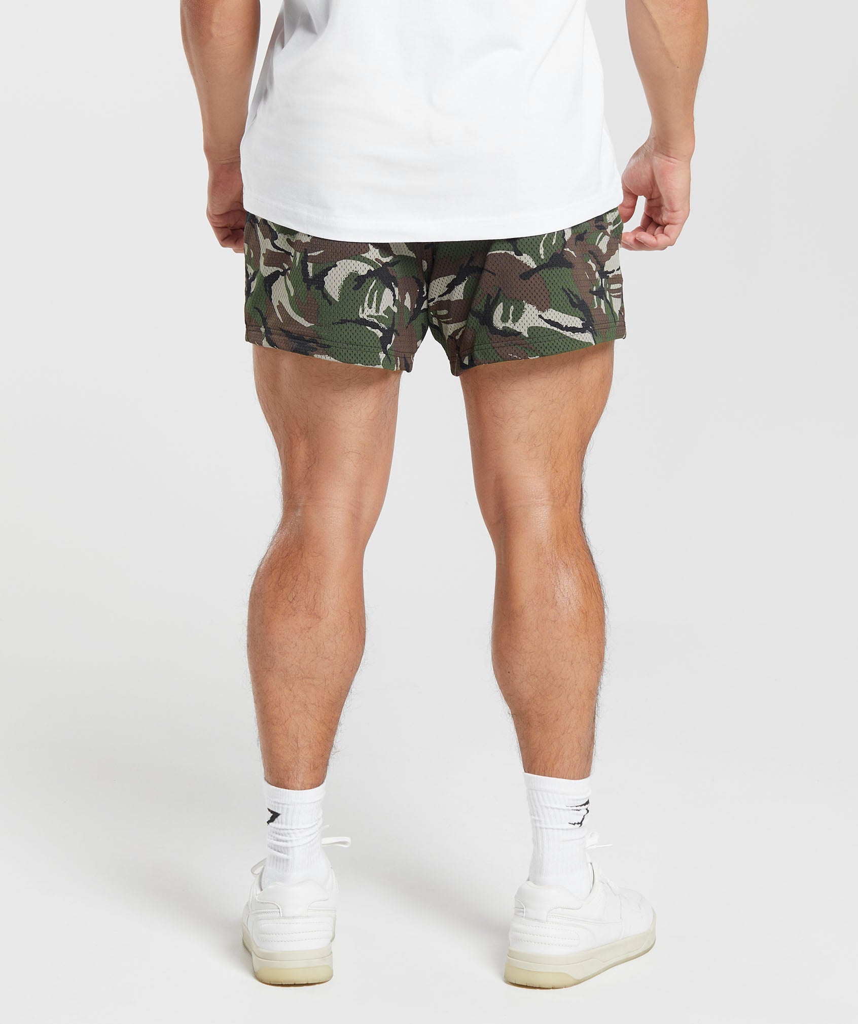 Lifting Club Printed Mesh 5" Shorts in Winter Olive - view 2