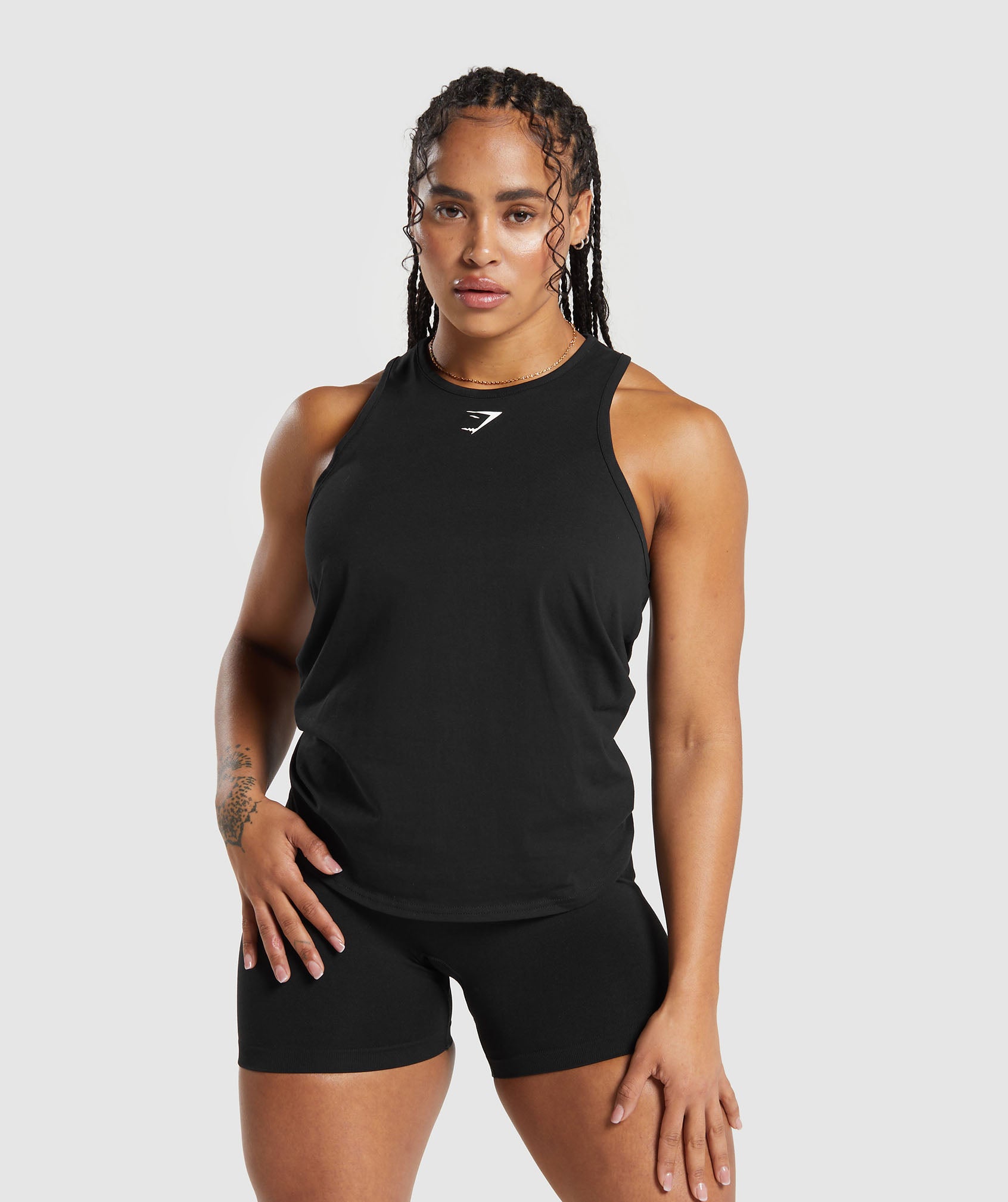 Training Cotton Tank in Black