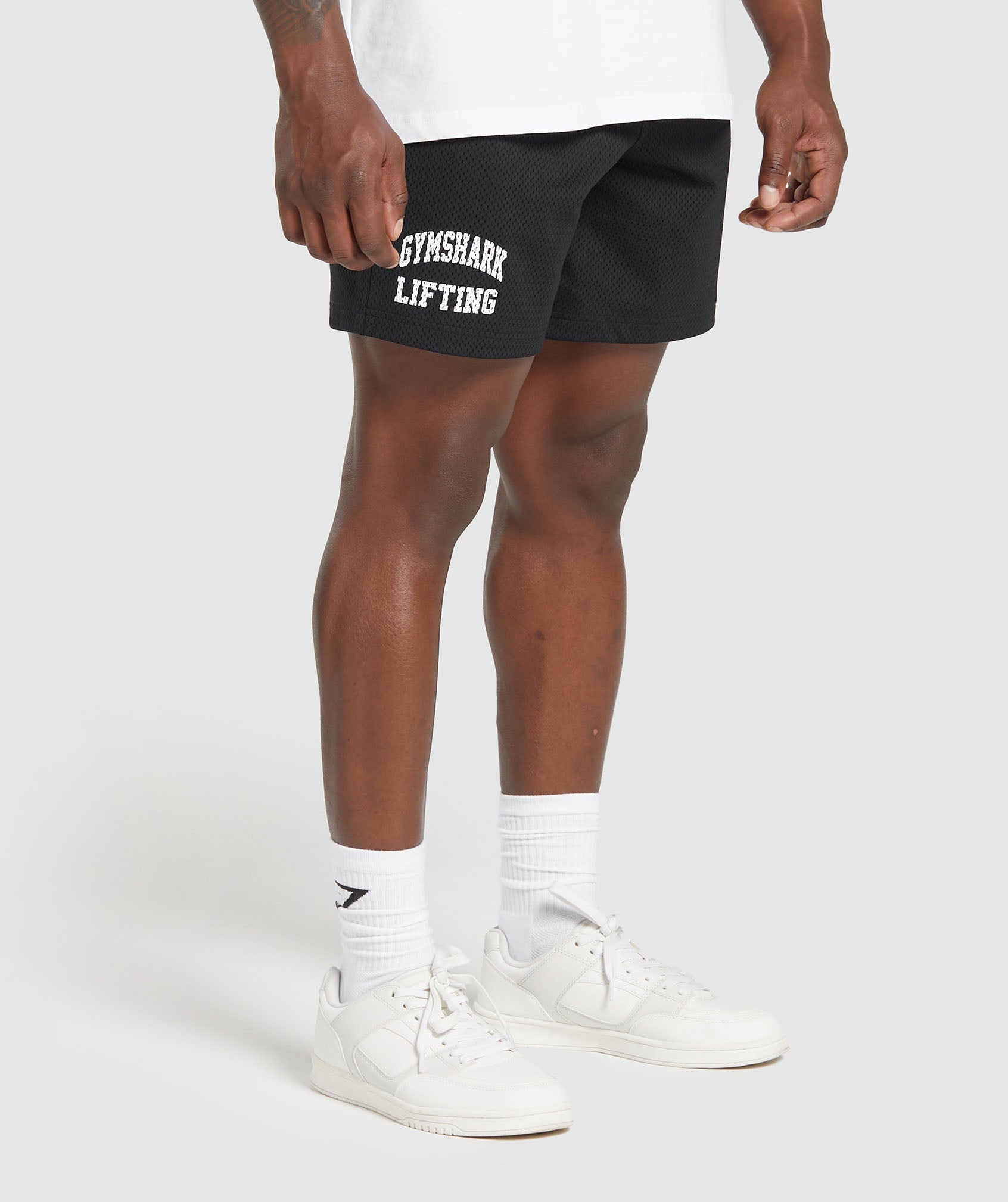 Lifting Mesh 7" Shorts in Black - view 3