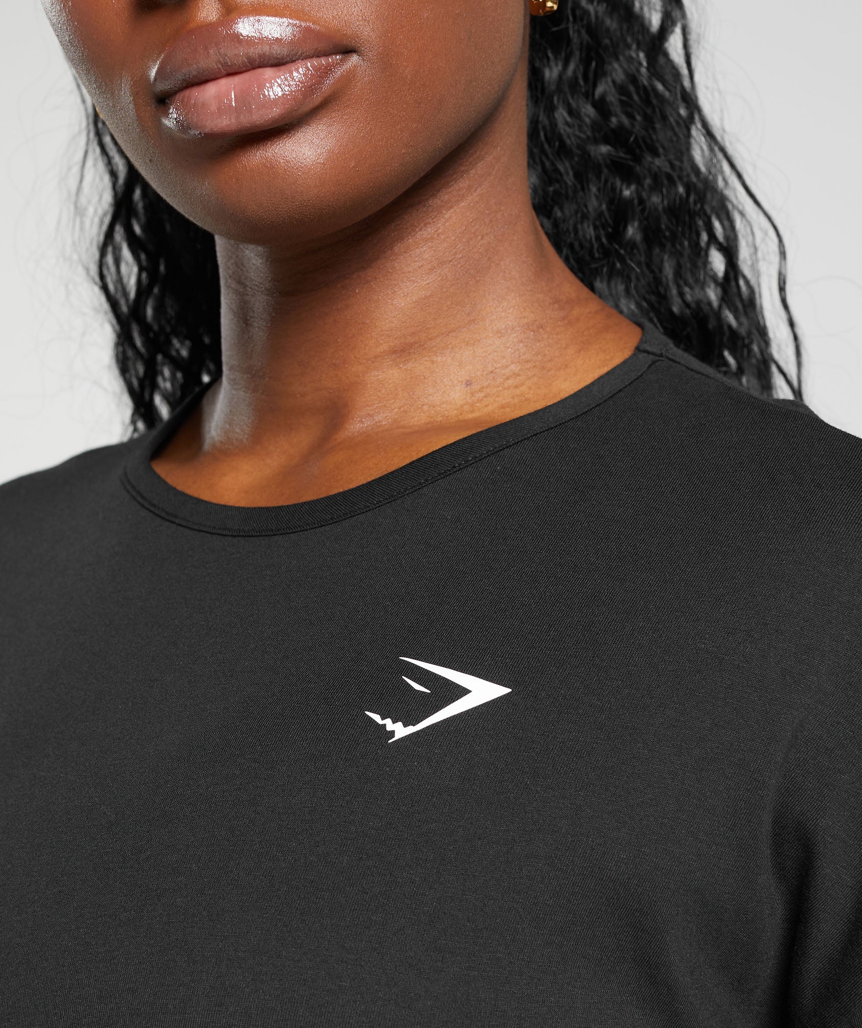 Training Oversized Cotton Long Sleeve Top in Black - view 5