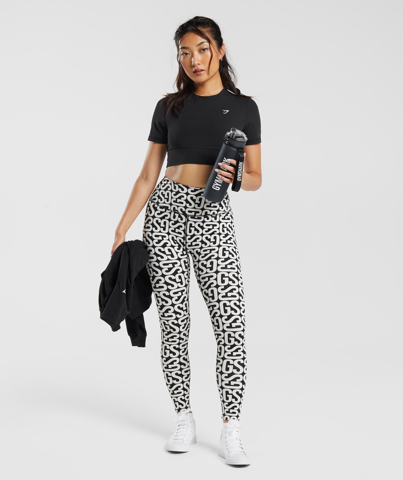 Monogram Leggings in Black - view 4