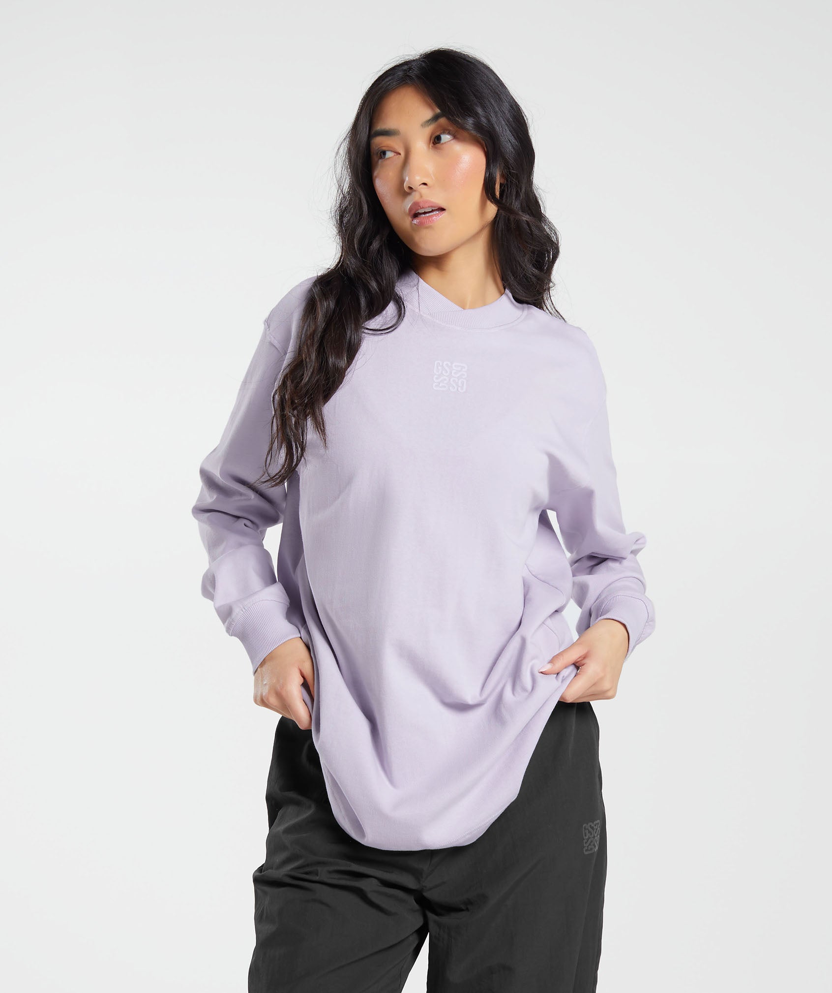 Monogram Oversized Long Sleeve Top