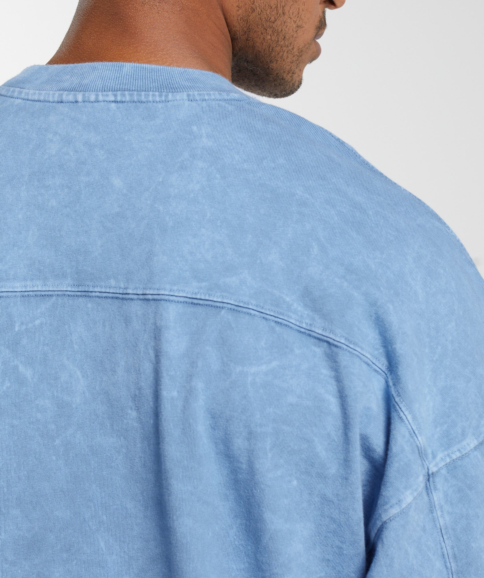 Rest Day Washed Long Sleeve T-Shirt in Faded Blue - view 5