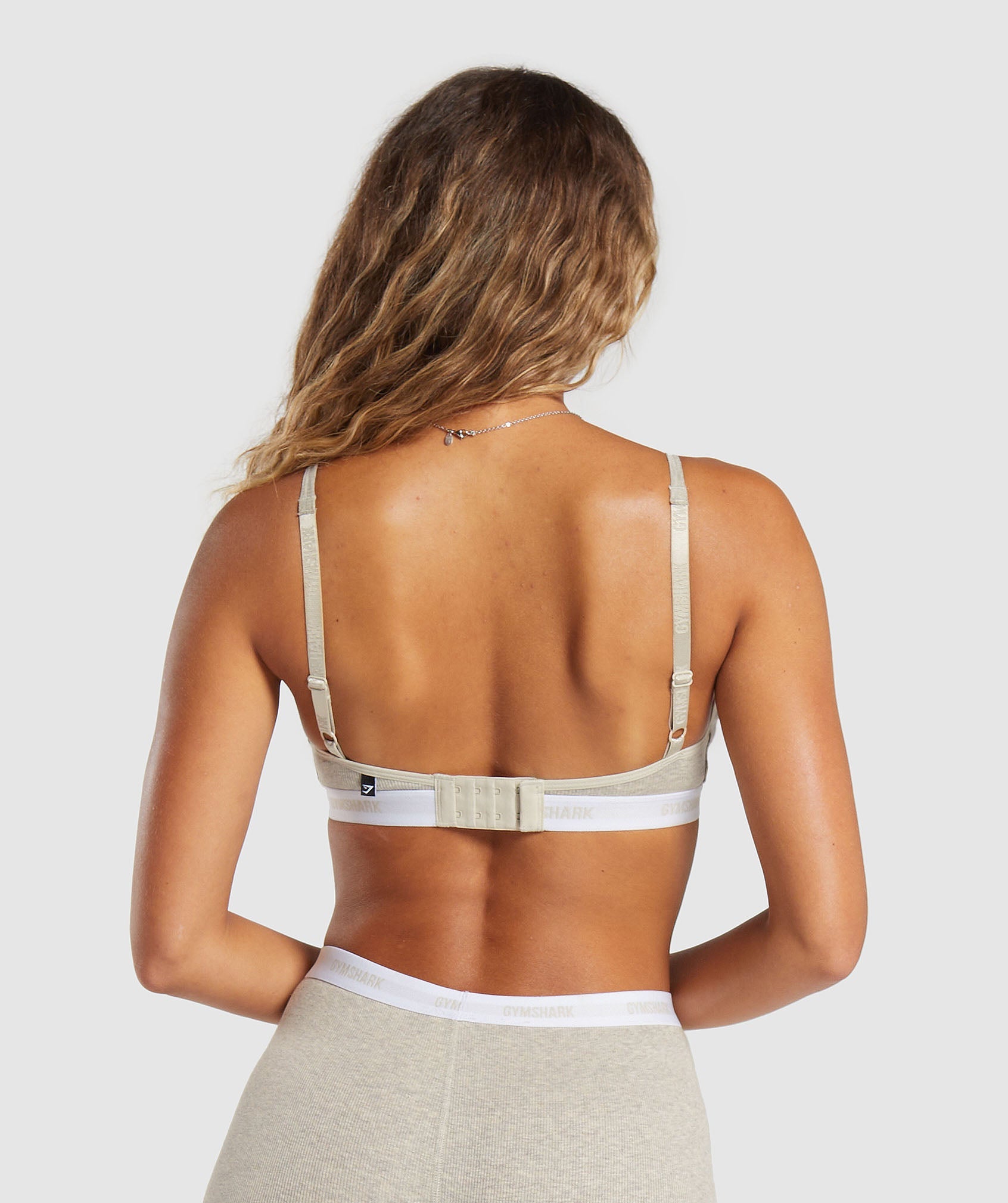 Rib Bralette in Stone Grey Marl - view 2