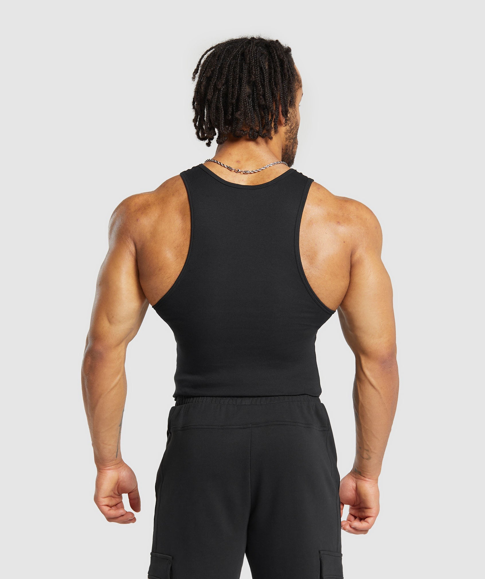 Ribbed Tank 3 Pack in Black - view 2