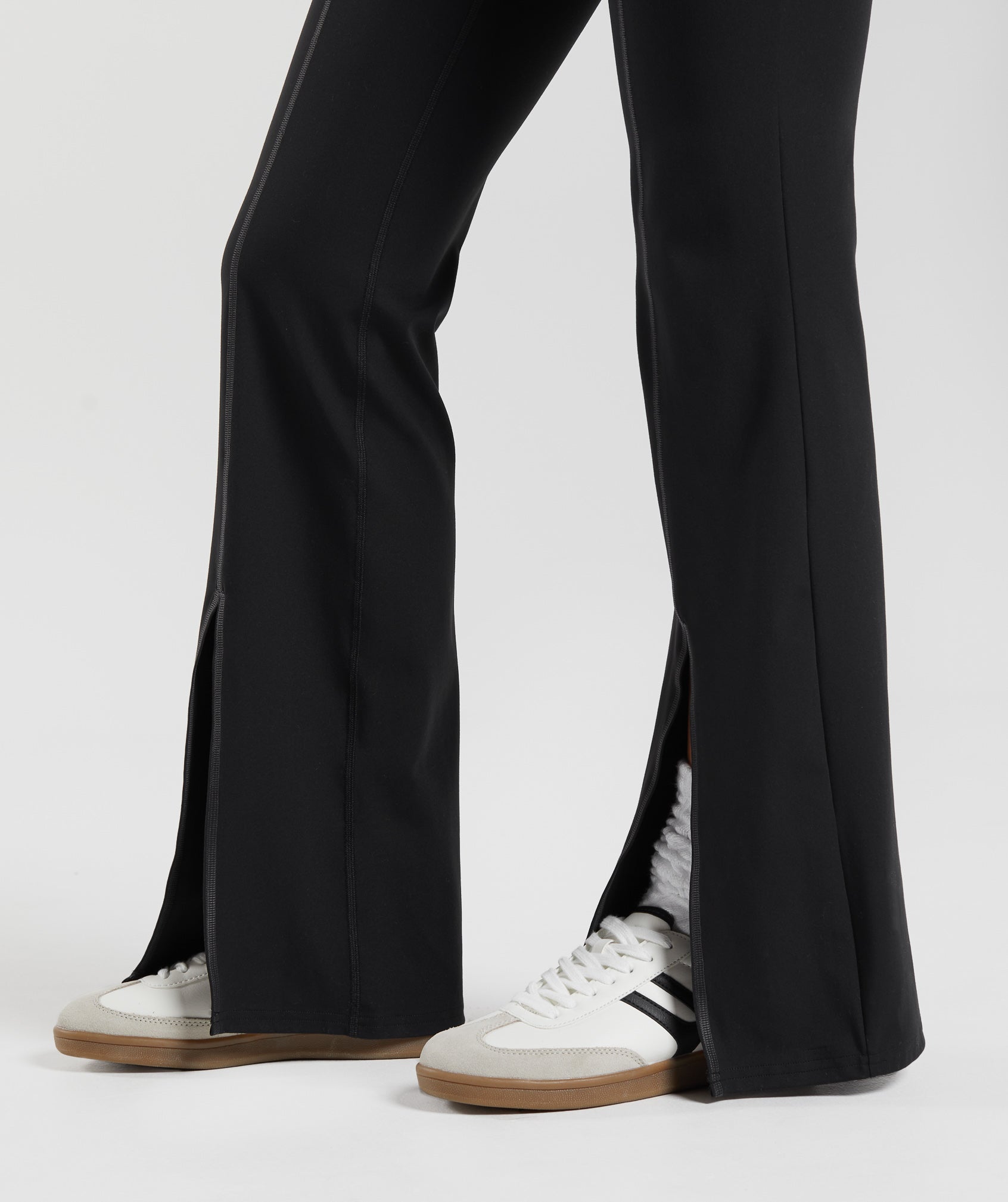 Split Flared Leggings in Black - view 5