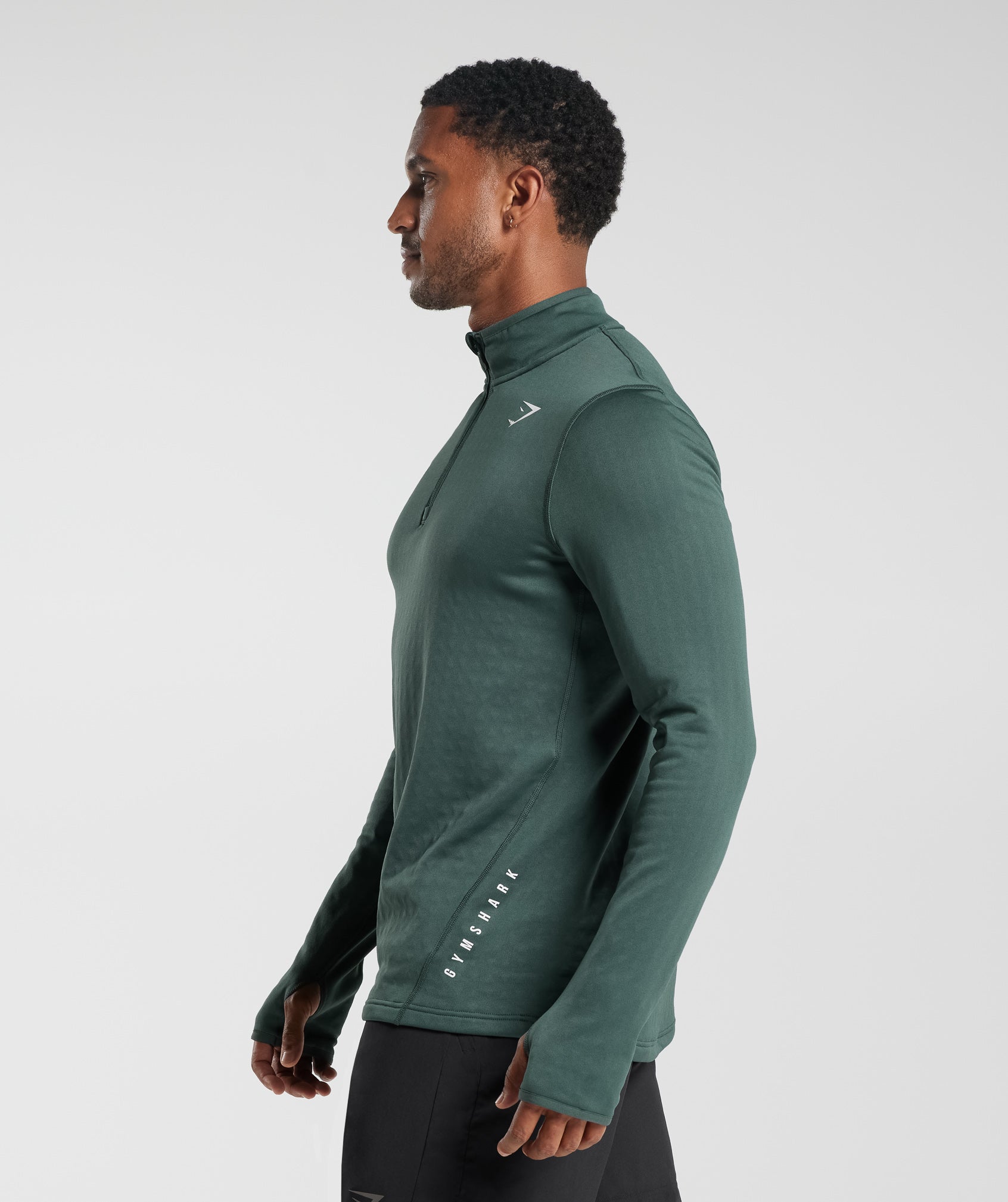 Sport 1/4 Zip in Fog  Green - view 3