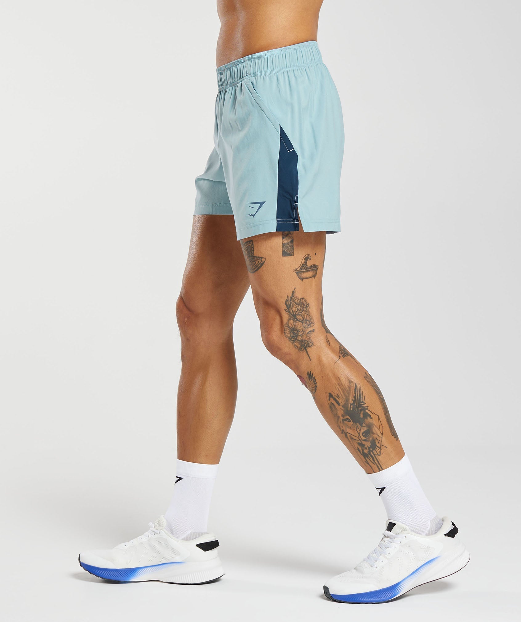 Sport 5" Shorts in Salt Blue/Navy - view 3