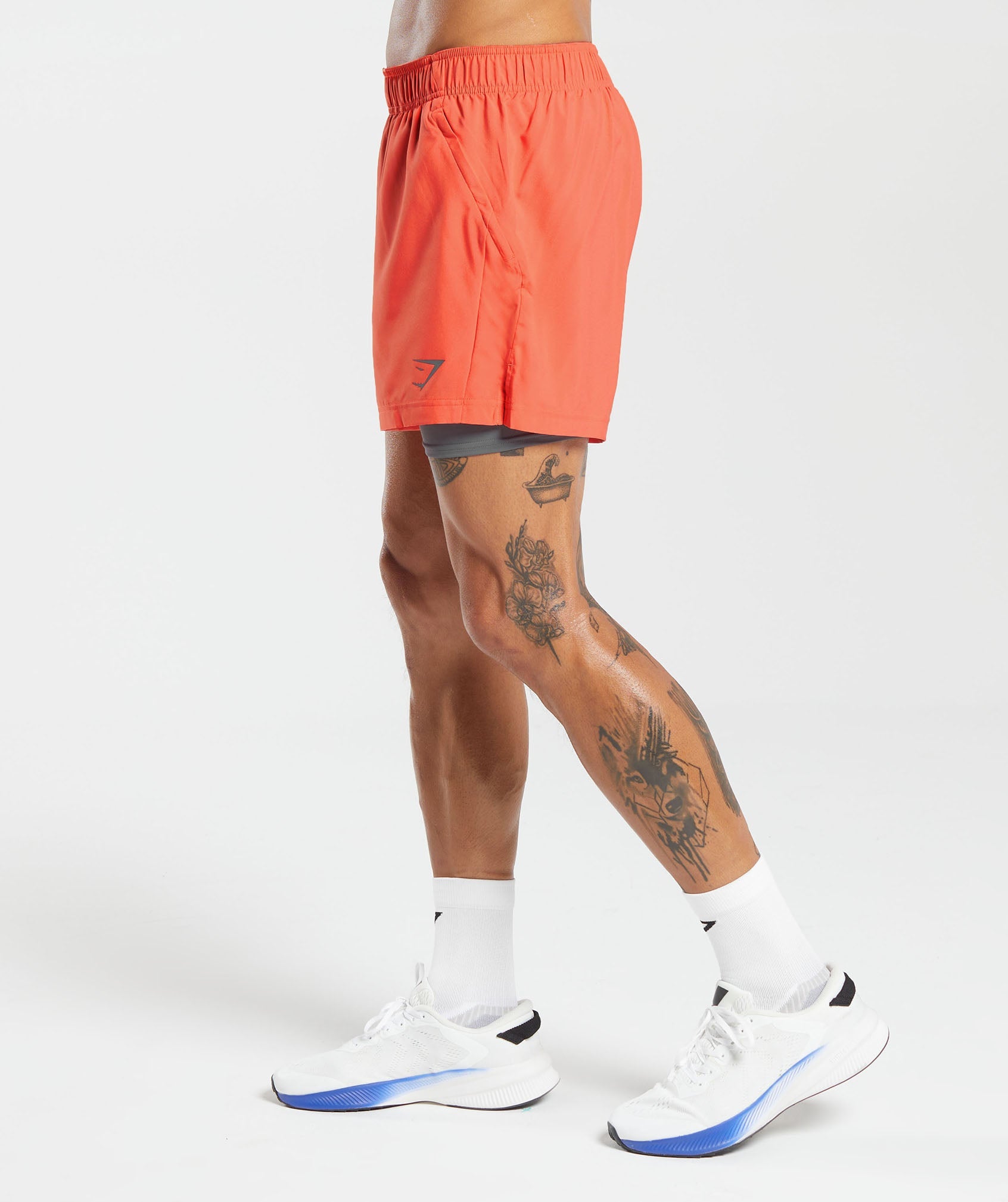 Sport 5" 2 in 1 Shorts in Aerospace Orange/Silhouette Grey - view 3