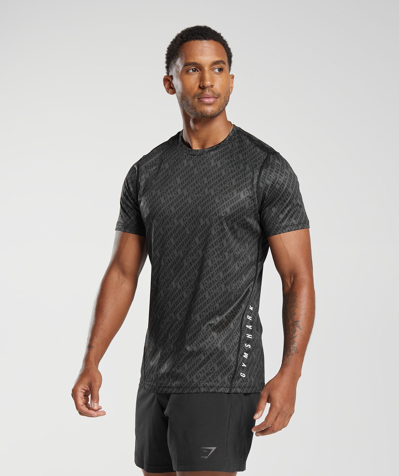 Sport Print T-Shirt in Asphalt Grey - view 3